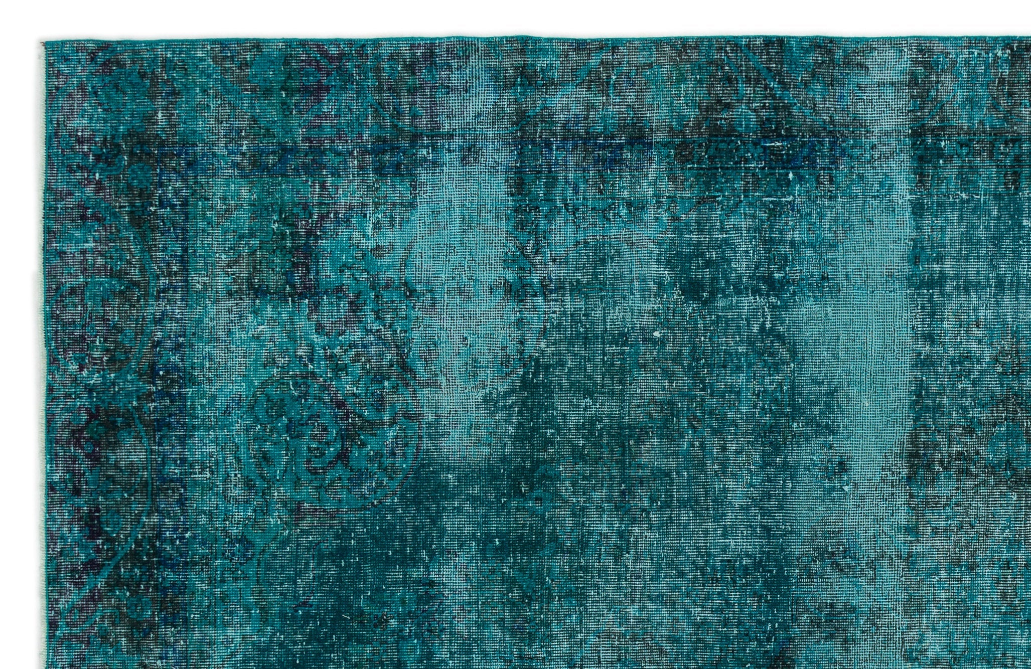 Atina Turquoise Vintage Wool Handmade Area Rug 6'2" x 9'6"