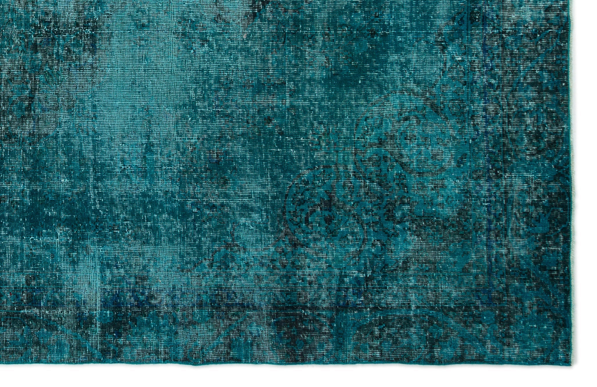 Atina Turquoise Vintage Wool Handmade Area Rug 6'2" x 9'6"