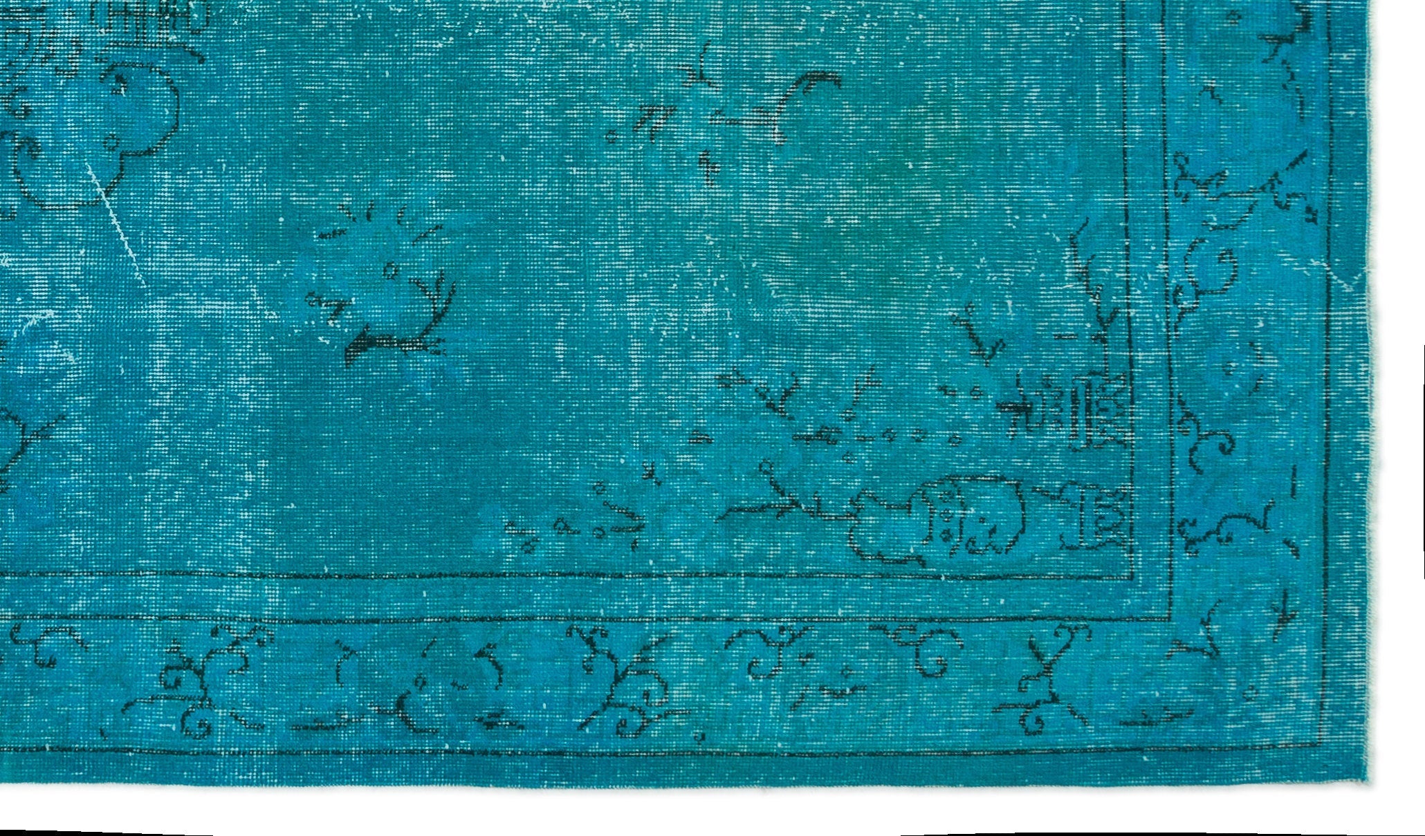Atina Turquoise Vintage Wool Handmade Area Rug 5'5" x 9'6"