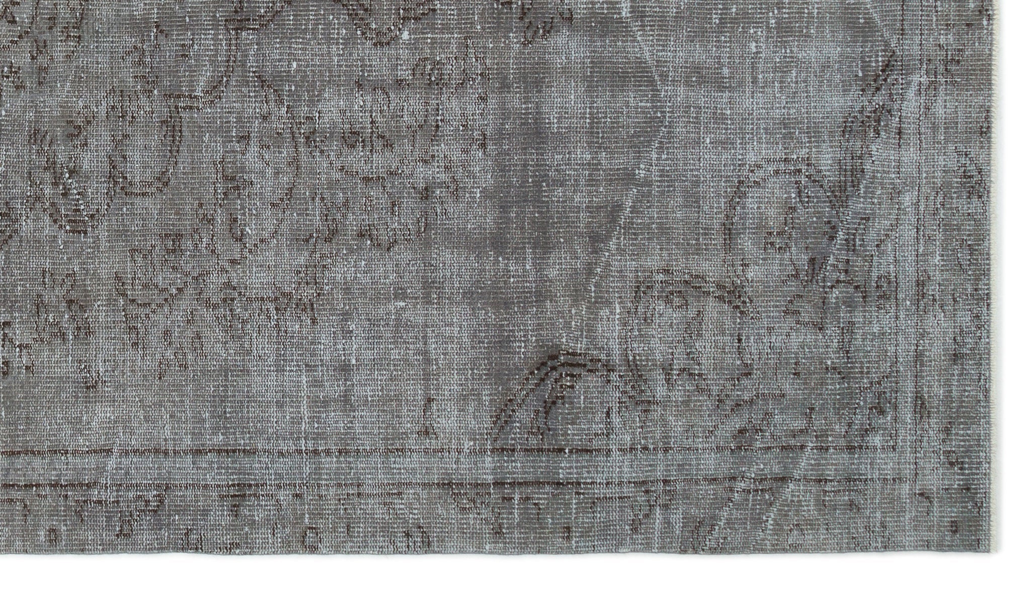 Atina Grey Vintage Wool Handmade Area Rug 5'5" x 9'8"