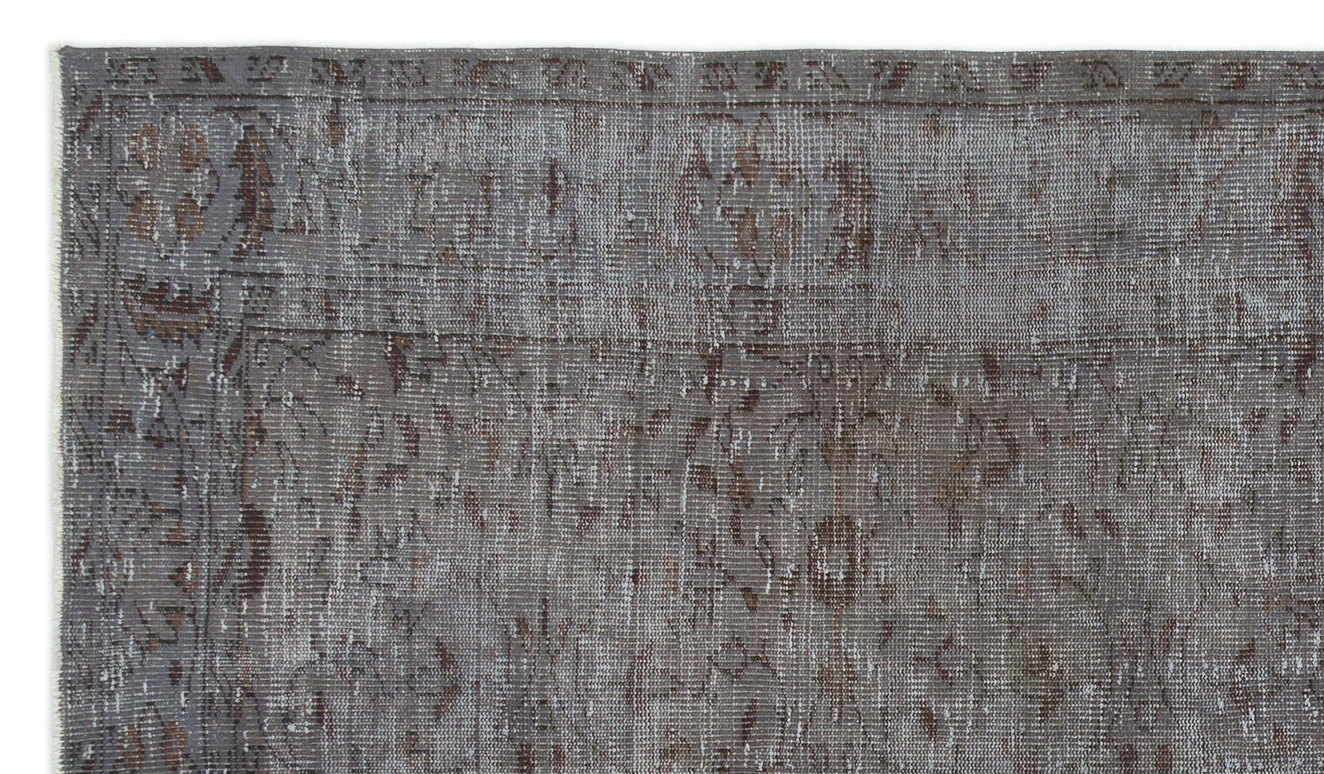Atina Grey Vintage Wool Handmade Area Rug 5'2" x 8'10"