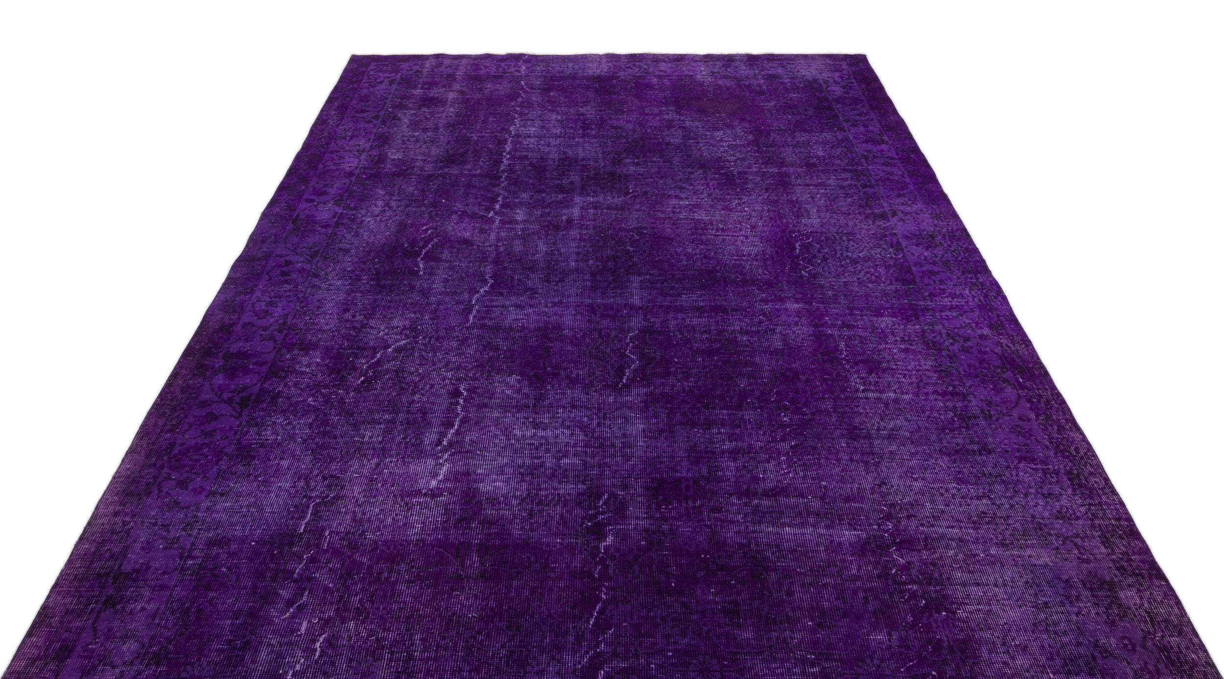 Atina Purple Vintage Wool Handmade Area Rug 6'10" x 10'8"