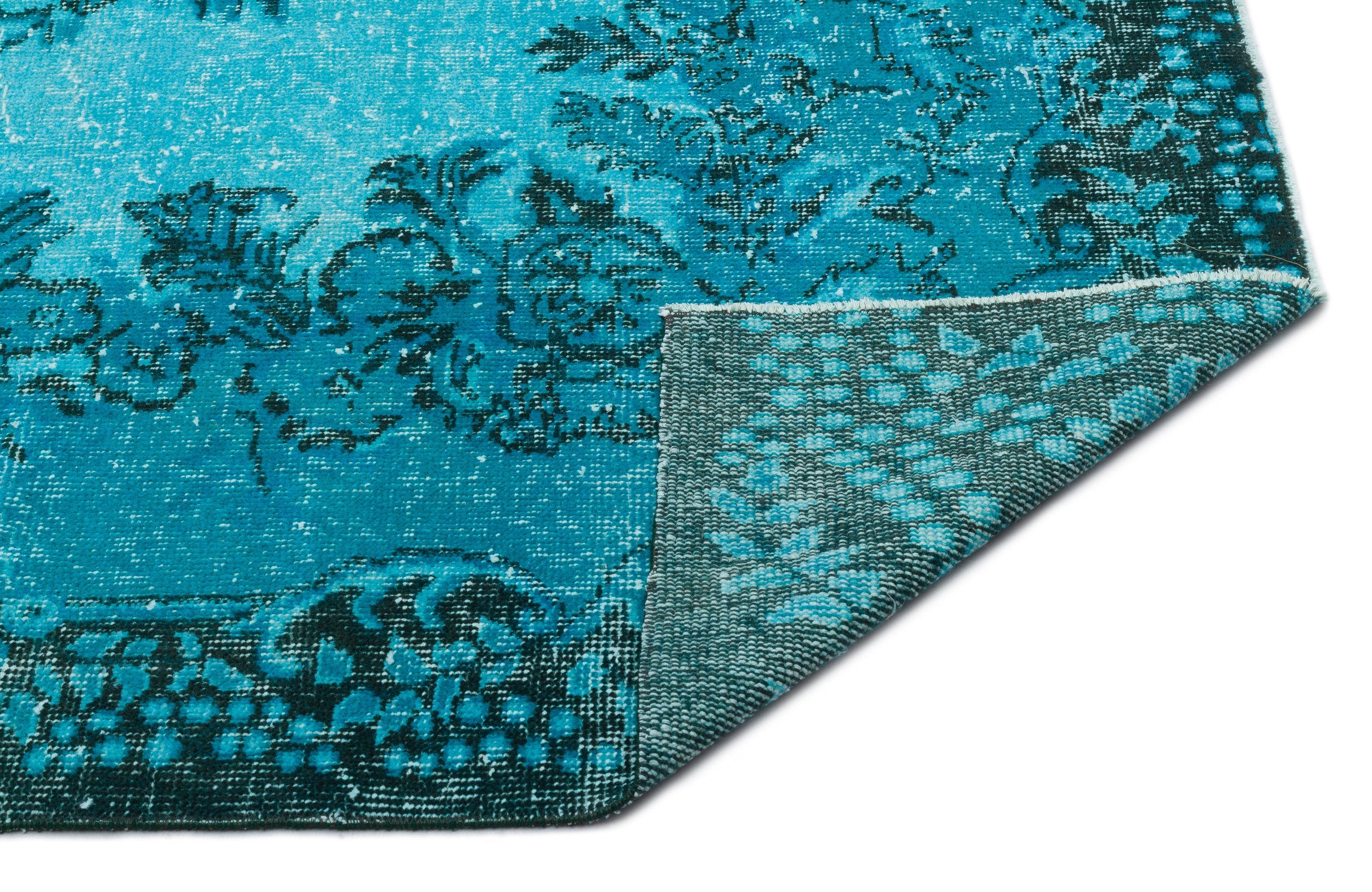 Atina Turquoise Vintage Wool Handmade Area Rug 5'10" x 9'11"