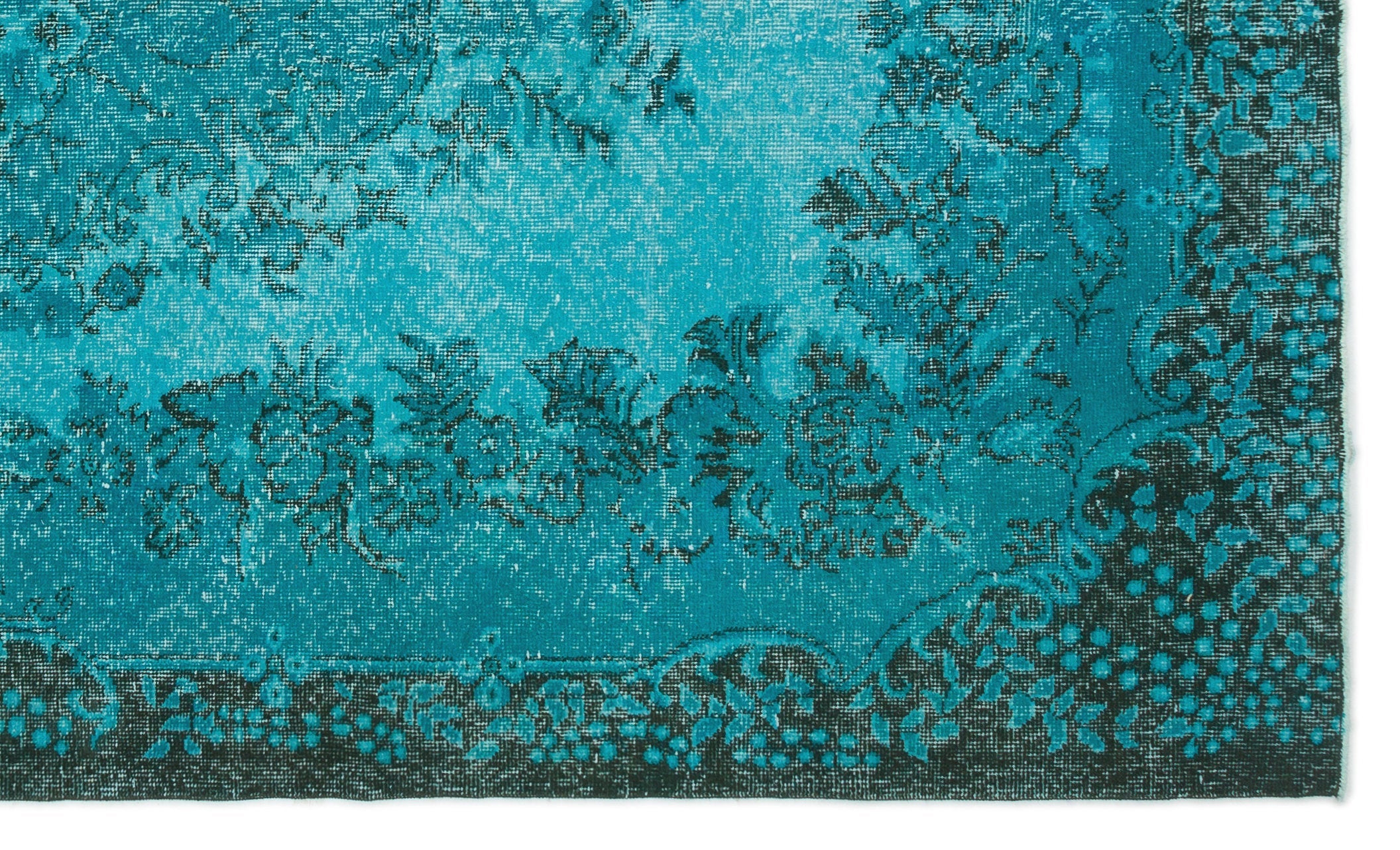 Atina Turquoise Vintage Wool Handmade Area Rug 5'10" x 9'11"