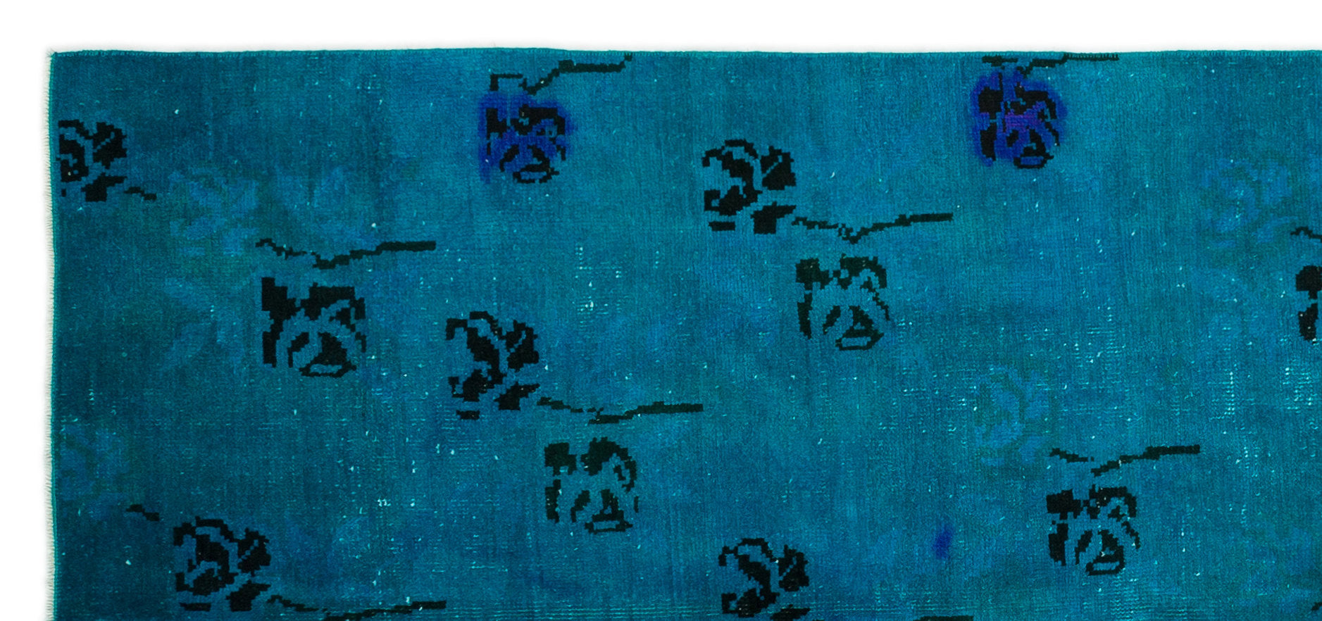 Atina Turquoise Vintage Wool Handmade Area Rug 3'11" x 8'7"