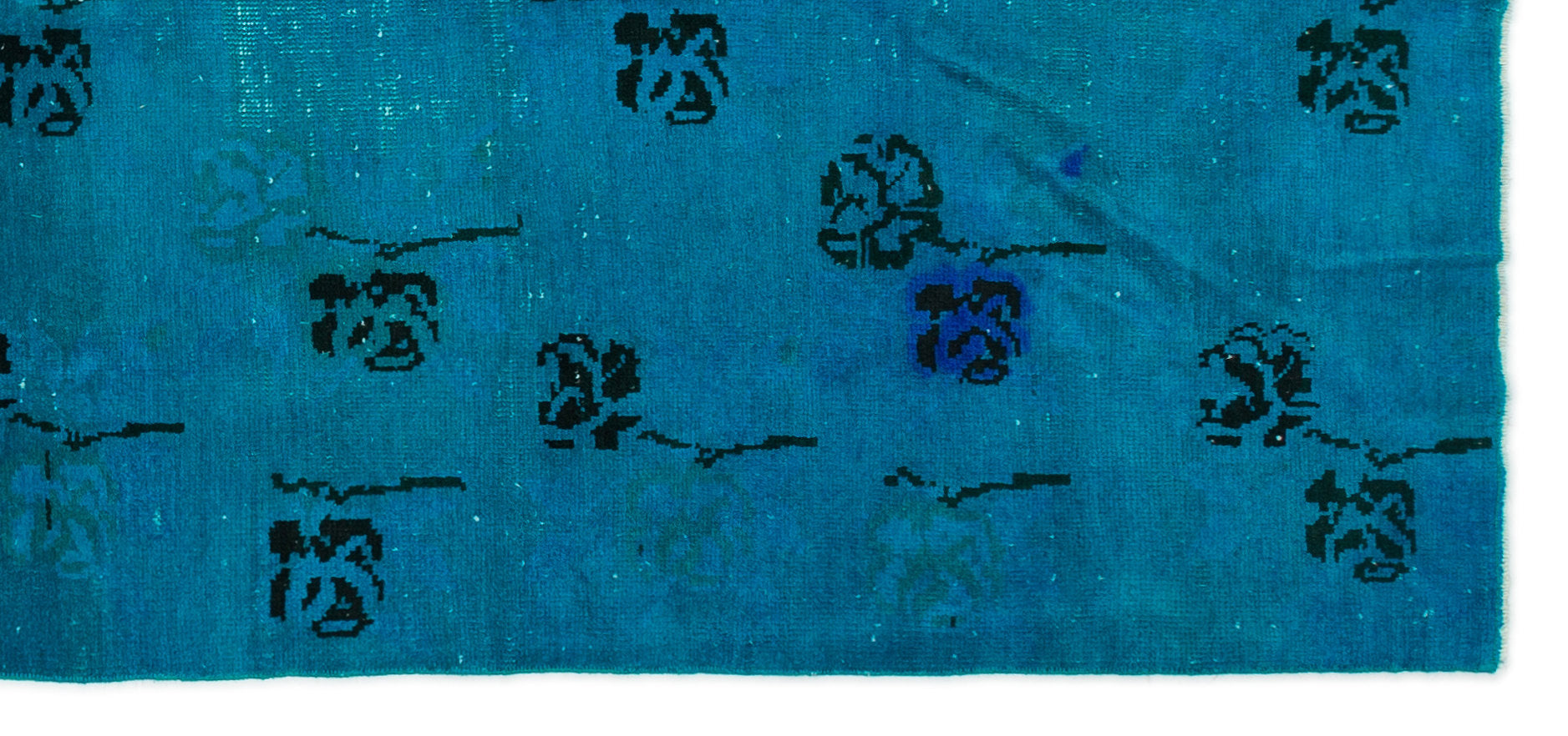 Atina Turquoise Vintage Wool Handmade Area Rug 3'11" x 8'7"
