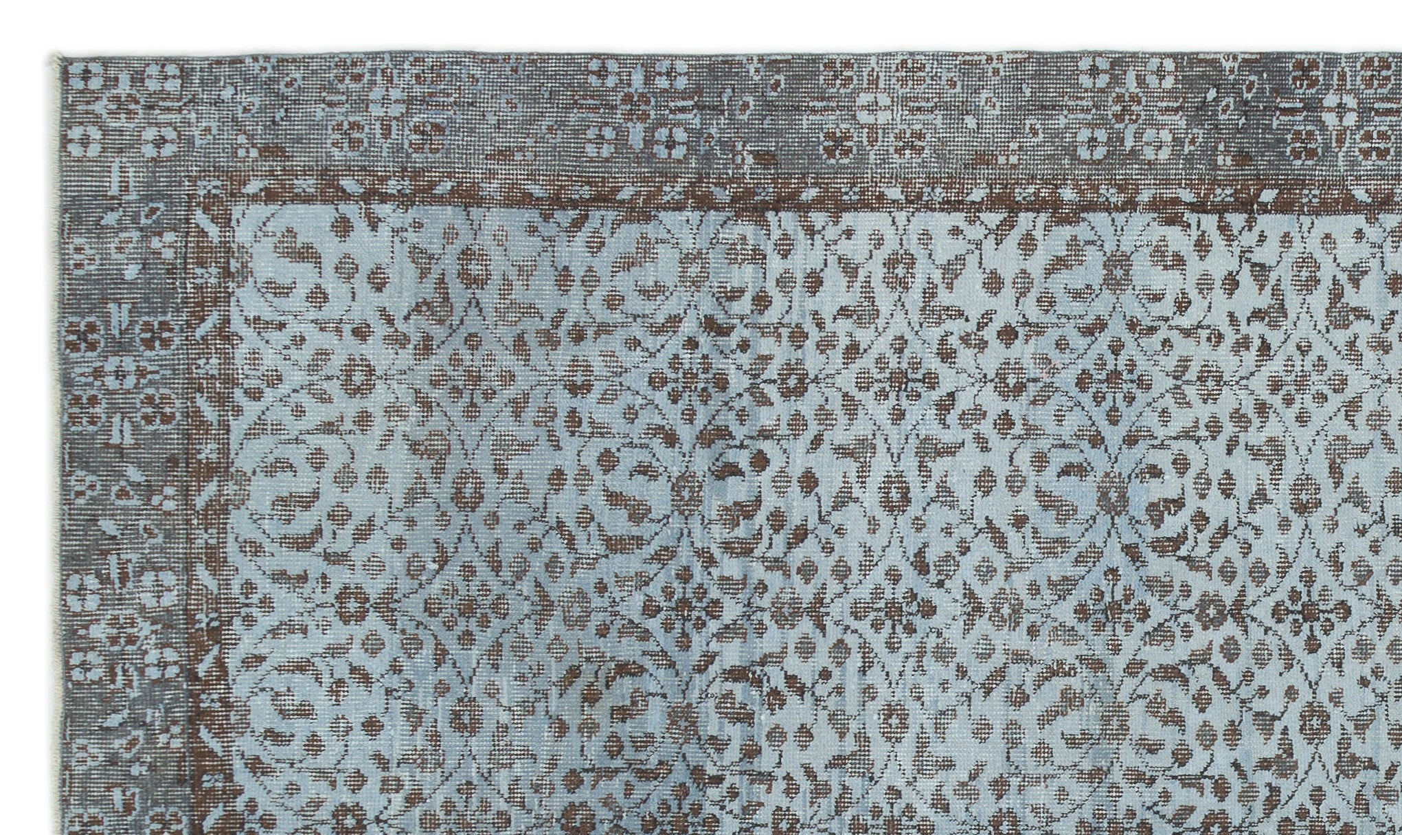 Atina Blue Vintage Wool Handmade Area Rug 5'6" x 9'5"