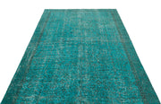 Atina Turquoise Vintage Wool Handmade Area Rug 5'7" x 7'10"