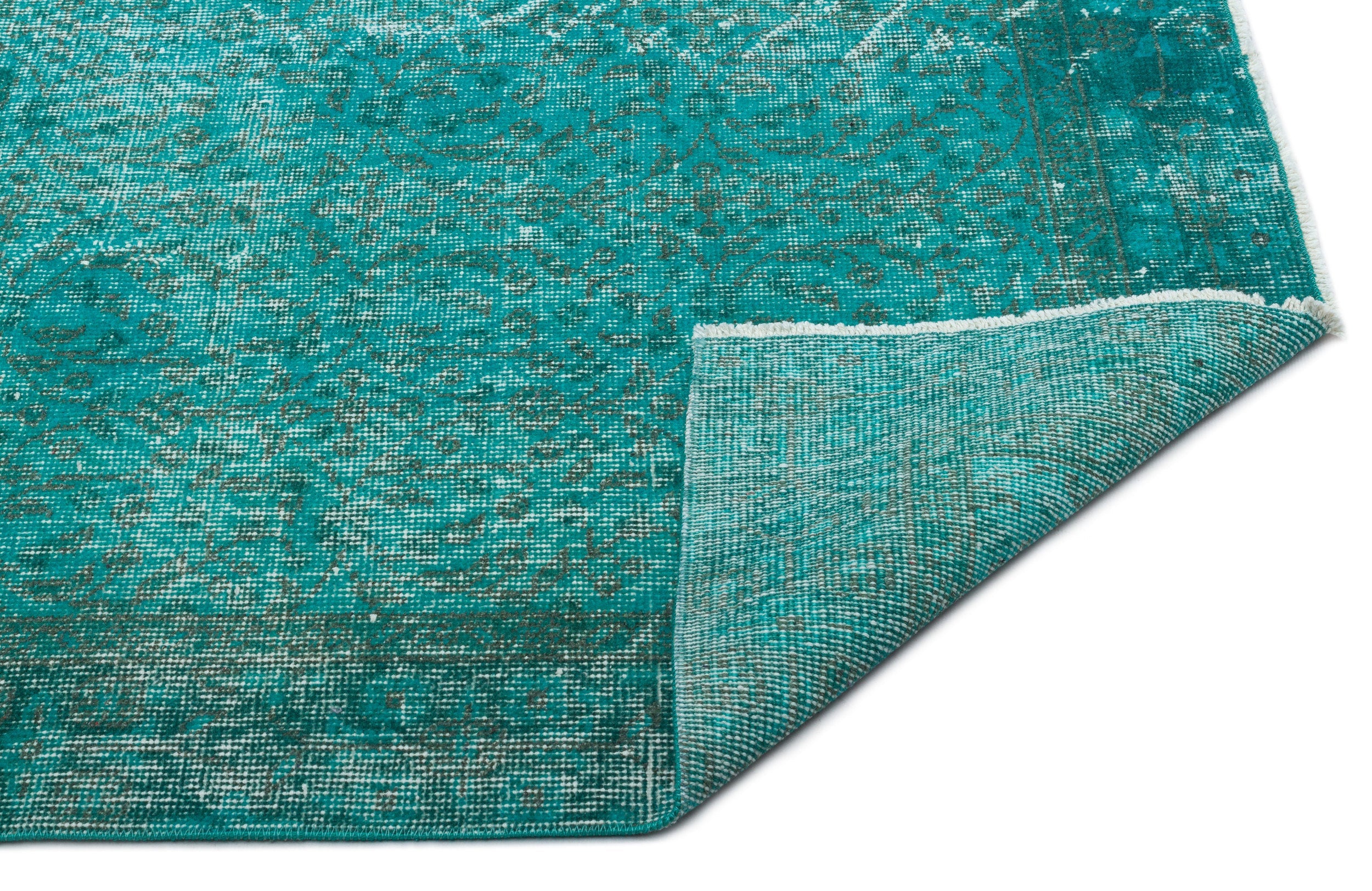 Atina Turquoise Vintage Wool Handmade Area Rug 5'1" x 8'9"