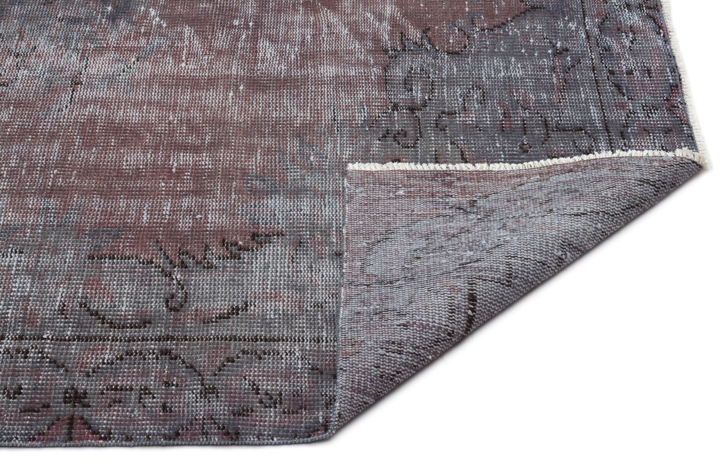 Atina Grey Vintage Wool Handmade Area Rug 5'5" x 9'0"