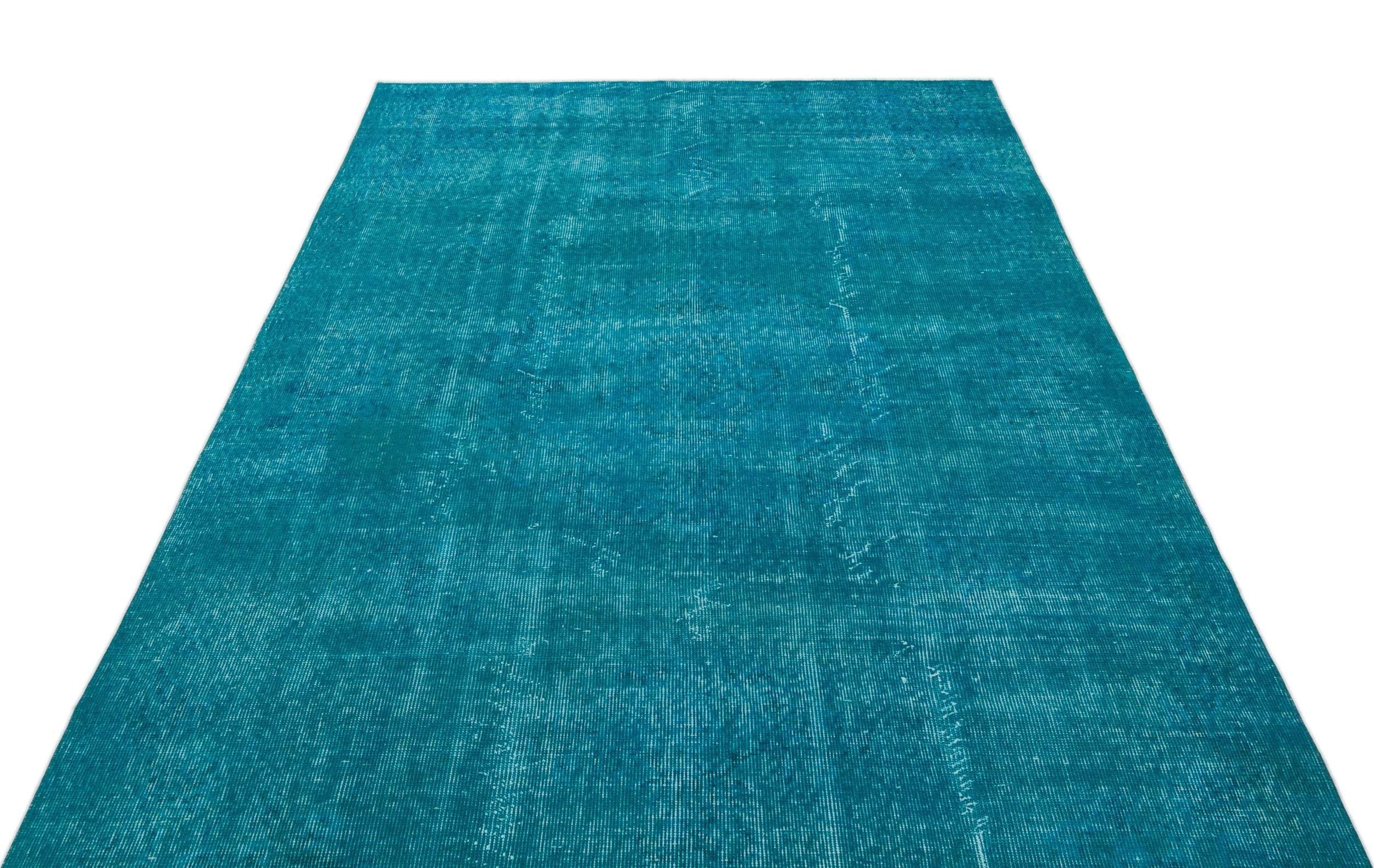 Atina Turquoise Vintage Wool Handmade Area Rug 5'1" x 8'2"