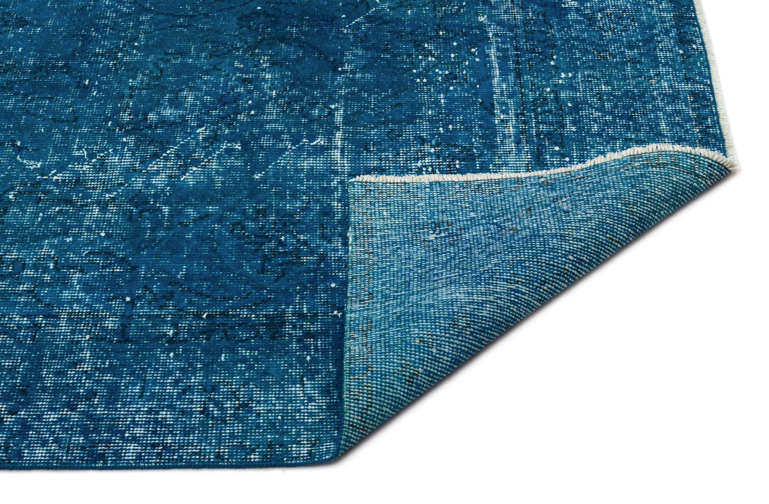 Atina Turquoise Vintage Wool Handmade Area Rug 5'6" x 8'3"