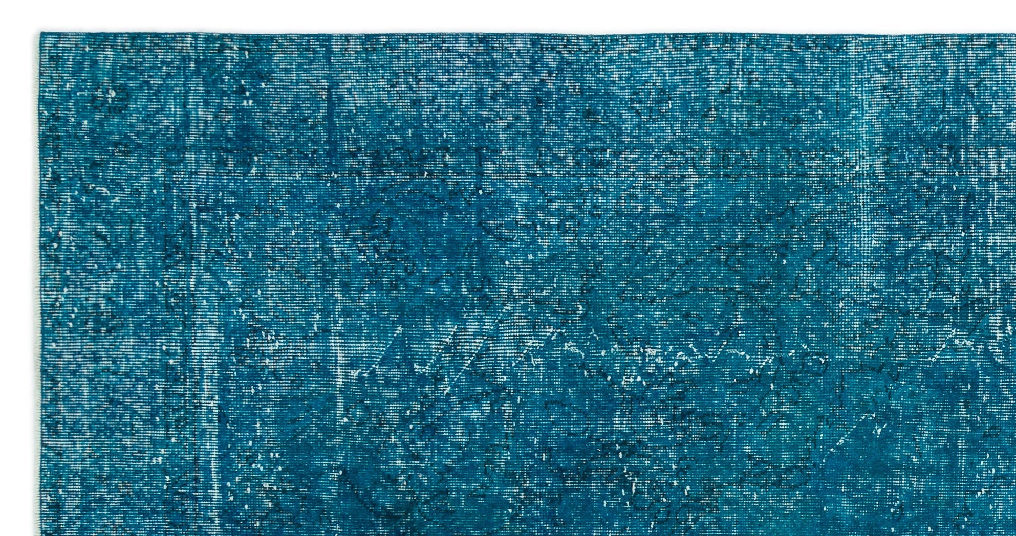 Atina Turquoise Vintage Wool Handmade Area Rug 5'6" x 8'3"