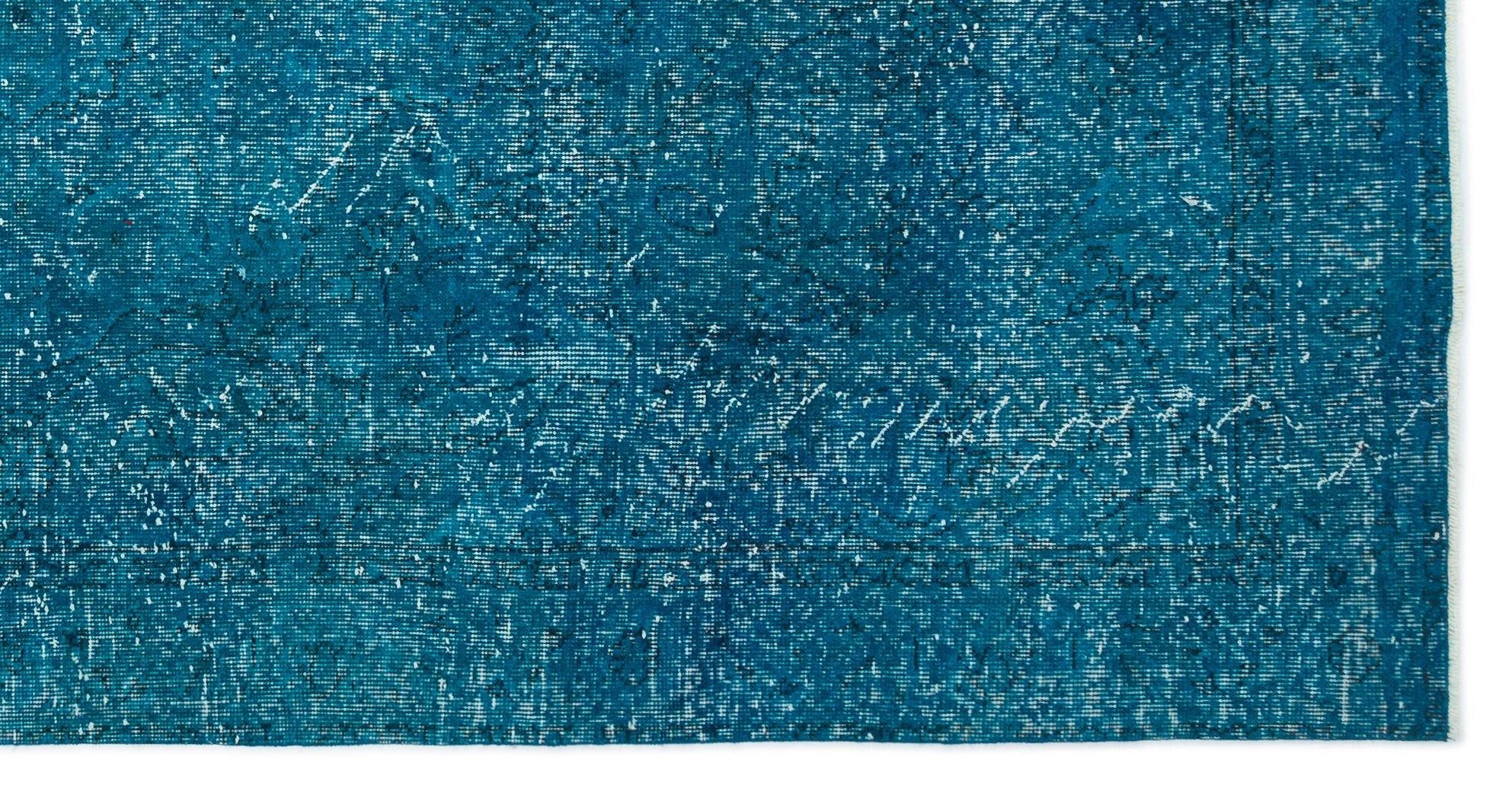 Atina Turquoise Vintage Wool Handmade Area Rug 5'6" x 8'3"