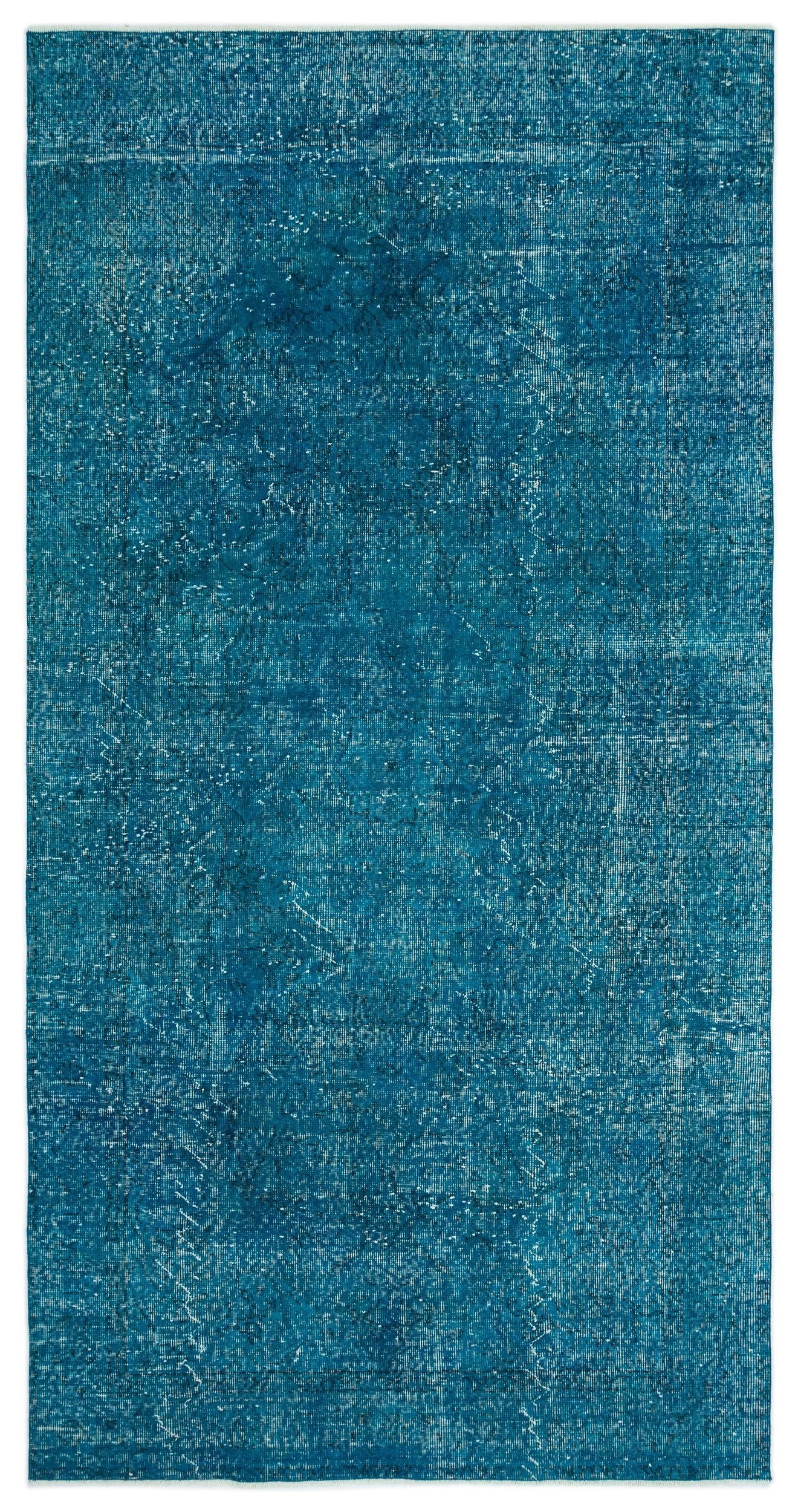 Atina Turquoise Vintage Wool Handmade Area Rug 5'6" x 8'3"