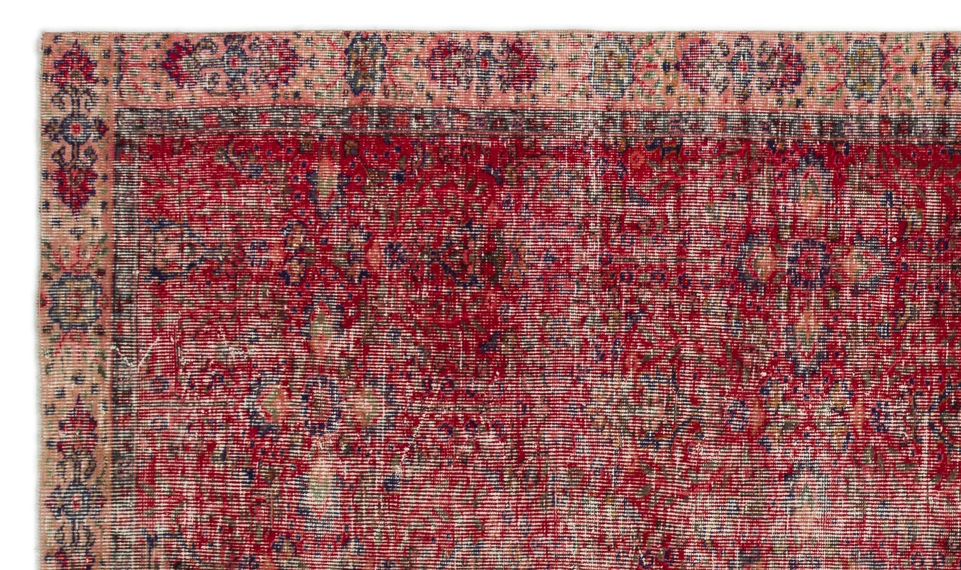 Atina Red Vintage Wool Handmade Area Rug 5'4" x 9'4"