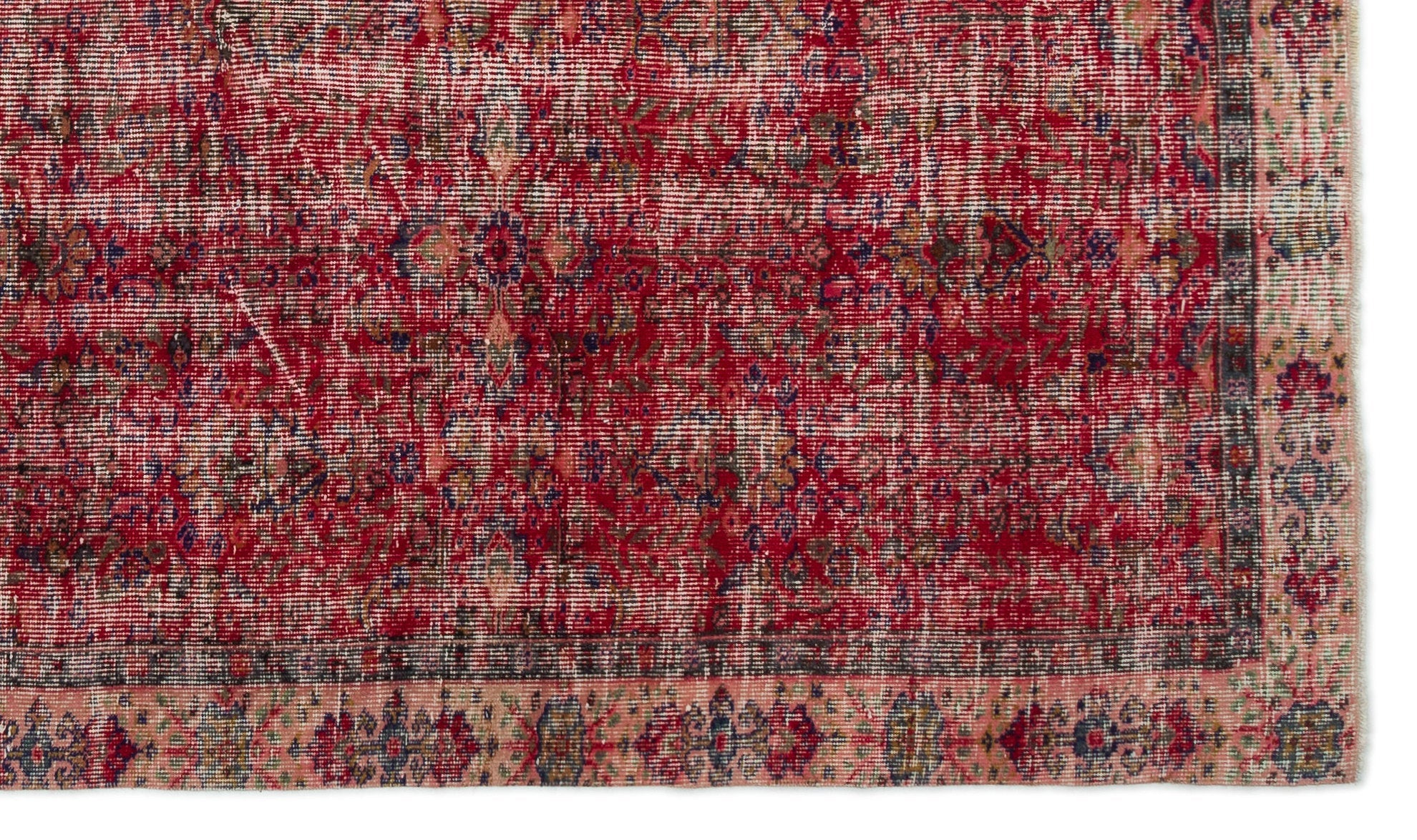 Atina Red Vintage Wool Handmade Area Rug 5'4" x 9'4"