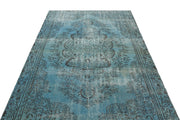 Atina Turquoise Vintage Wool Handmade Area Rug 5'3" x 9'4"