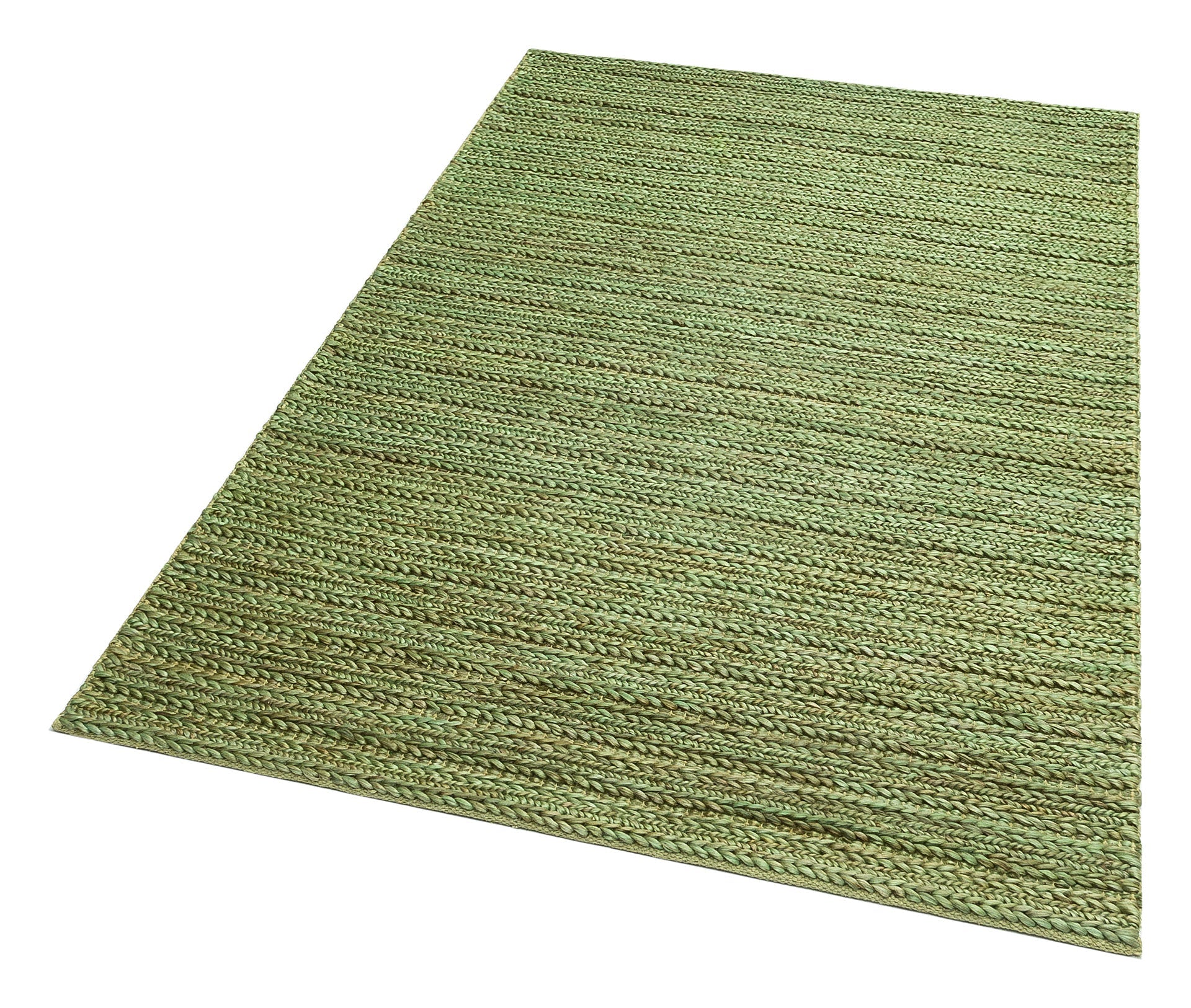 Natural Jute Rug - Hand Woven Soft Green Mat | Eco Friendly Durable Floor Covering