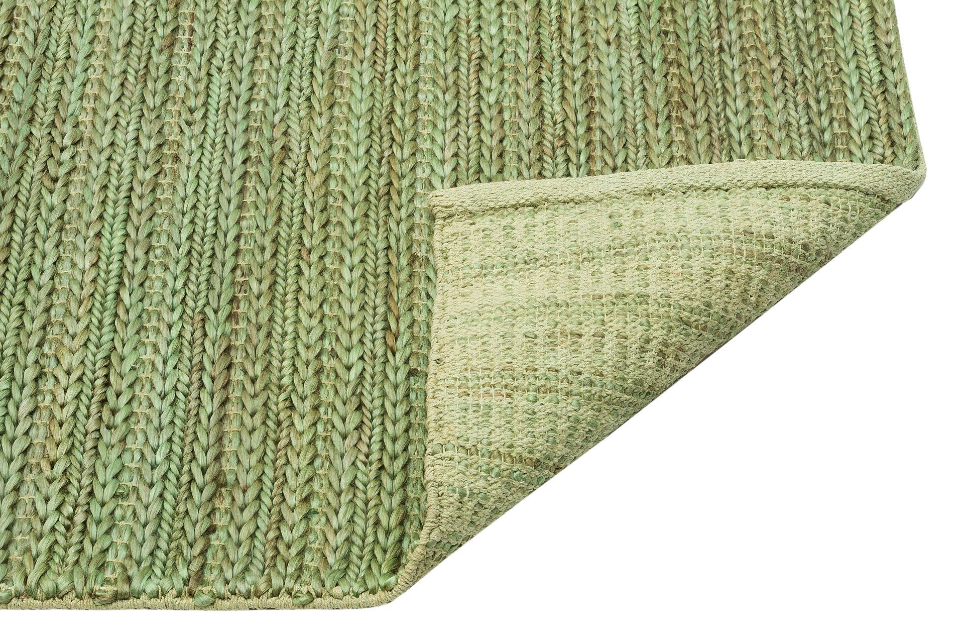 Natural Jute Rug - Hand Woven Soft Green Mat | Eco Friendly Durable Floor Covering