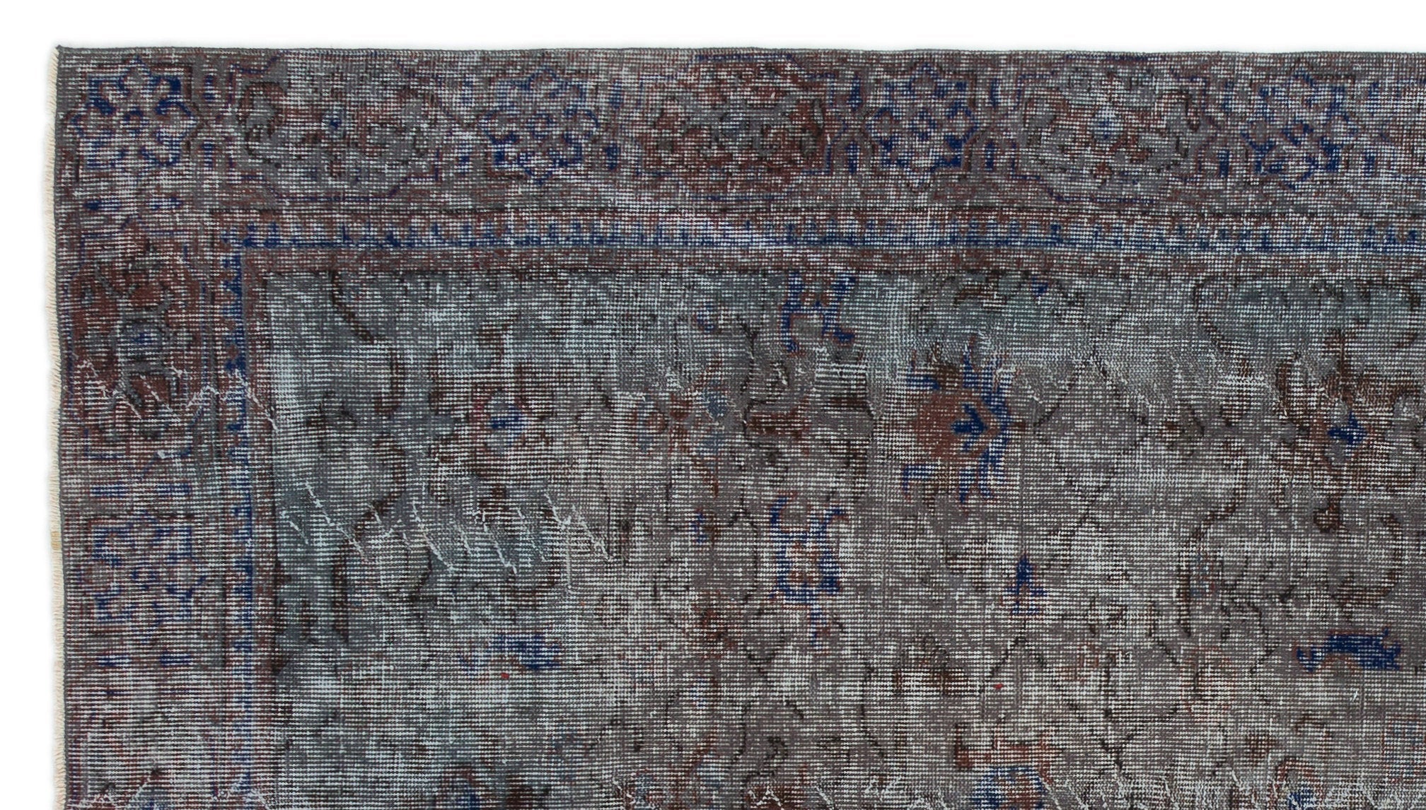 Atina Grey Vintage Wool Handmade Area Rug 5'3" x 9'5"