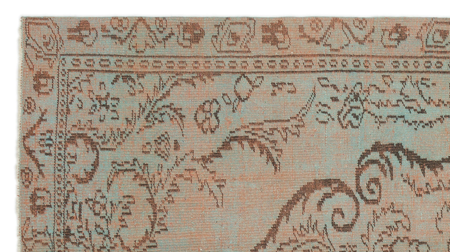 Atina Beige Vintage Wool Handmade Area Rug 5'4" x 8'7"