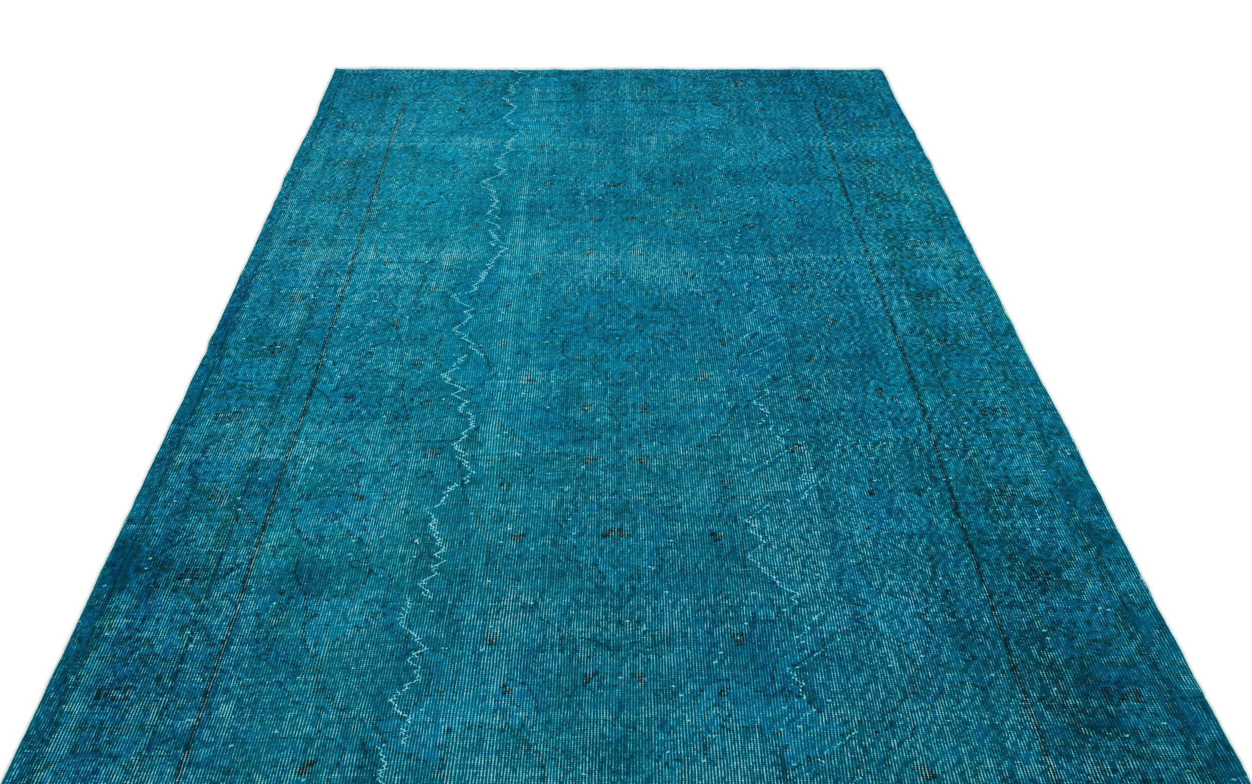 Atina Turquoise Vintage Wool Handmade Area Rug 5'7" x 9'0"