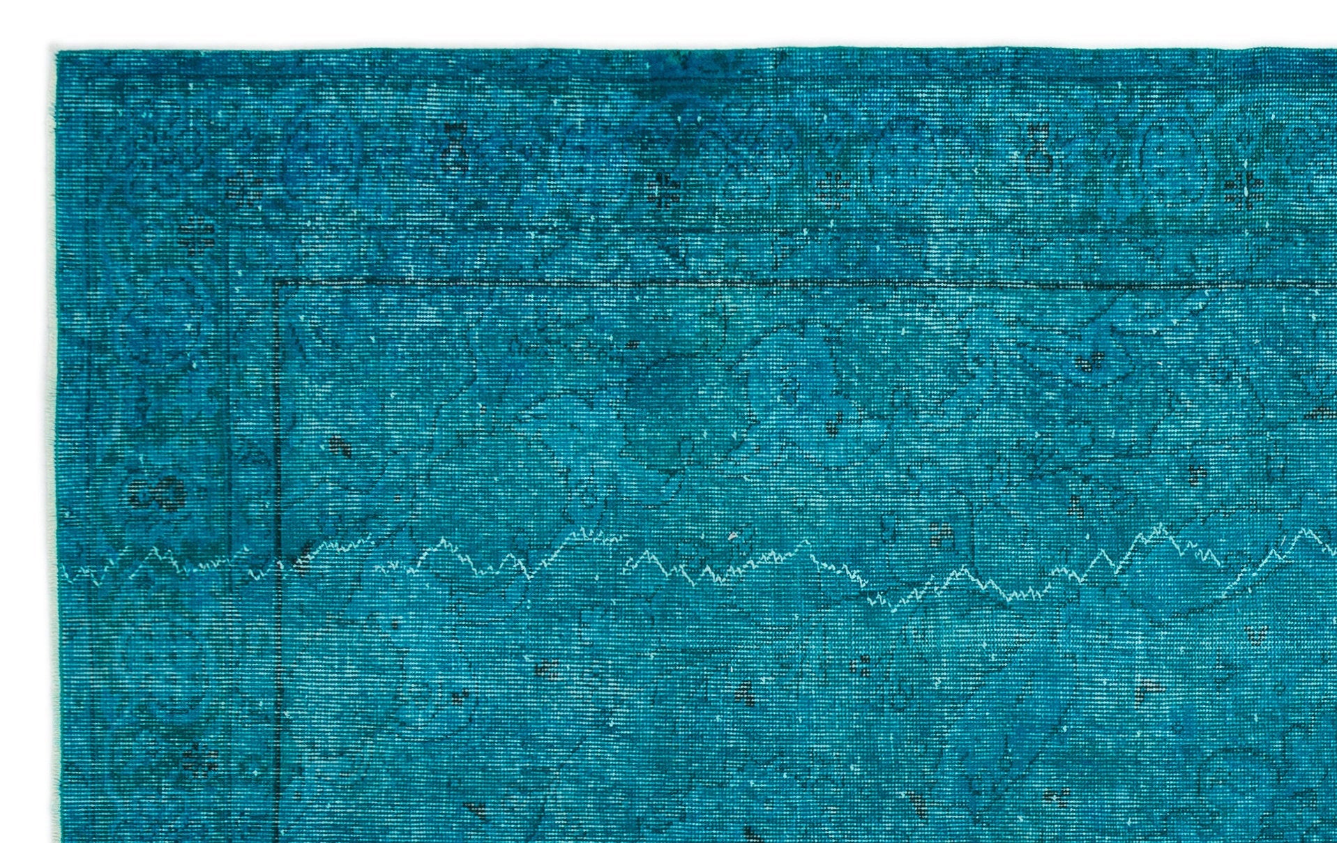 Atina Turquoise Vintage Wool Handmade Area Rug 5'7" x 9'0"