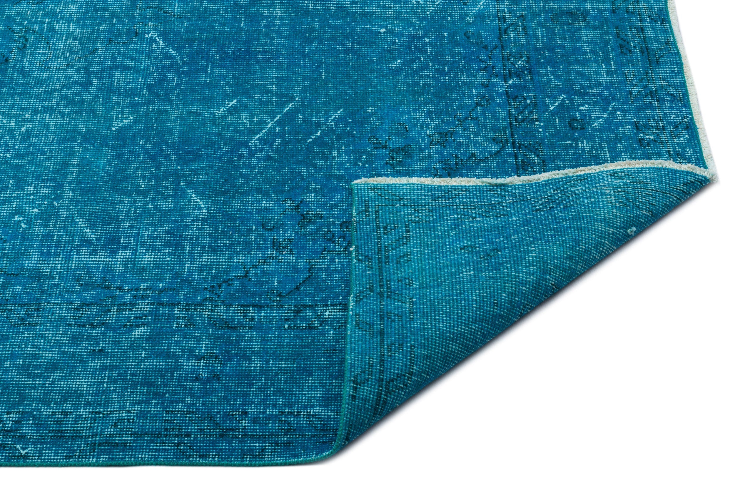 Atina Turquoise Vintage Wool Handmade Area Rug 5'5" x 8'4"