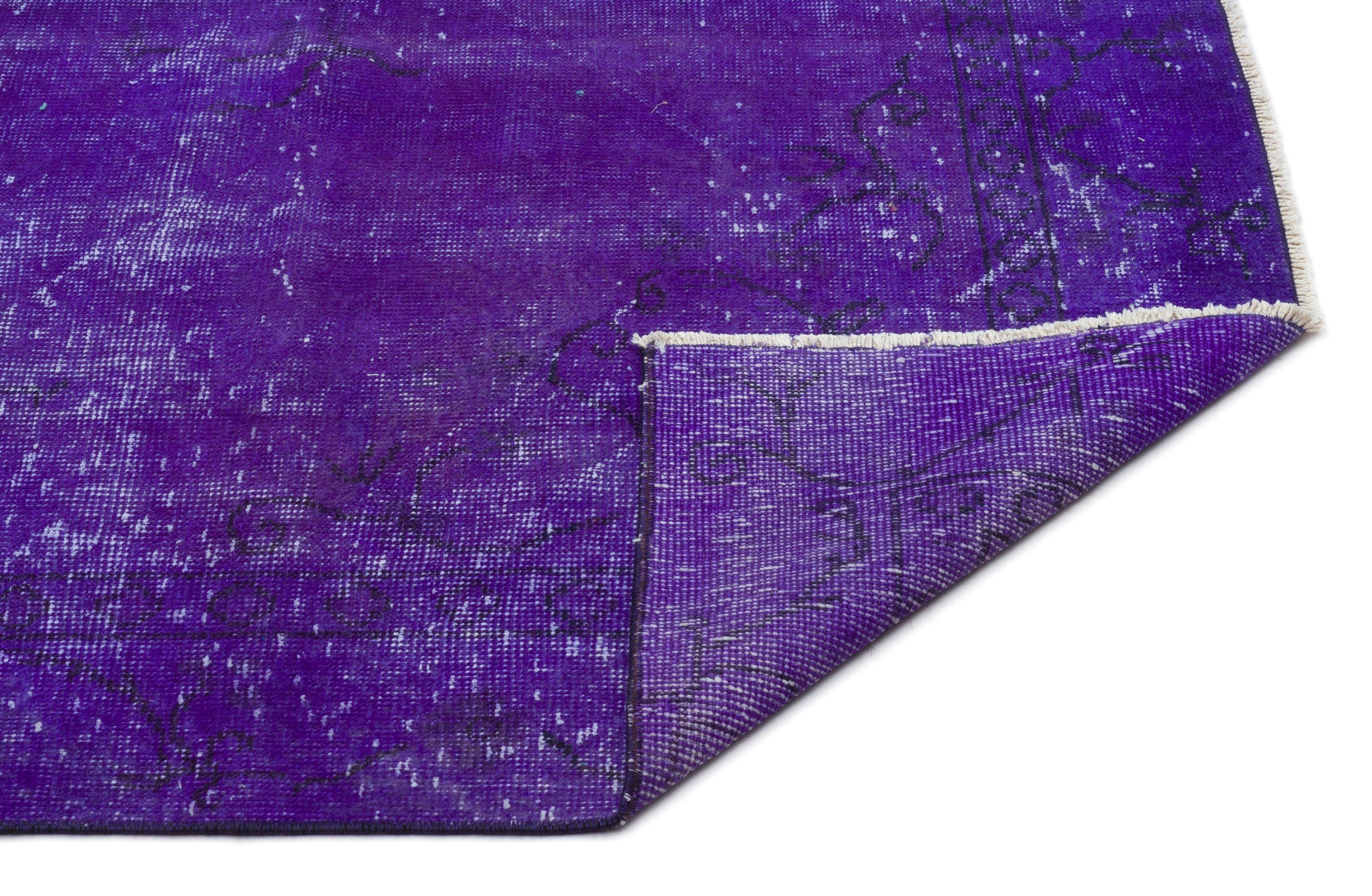 Atina Purple Vintage Wool Handmade Area Rug 5'6" x 9'1"
