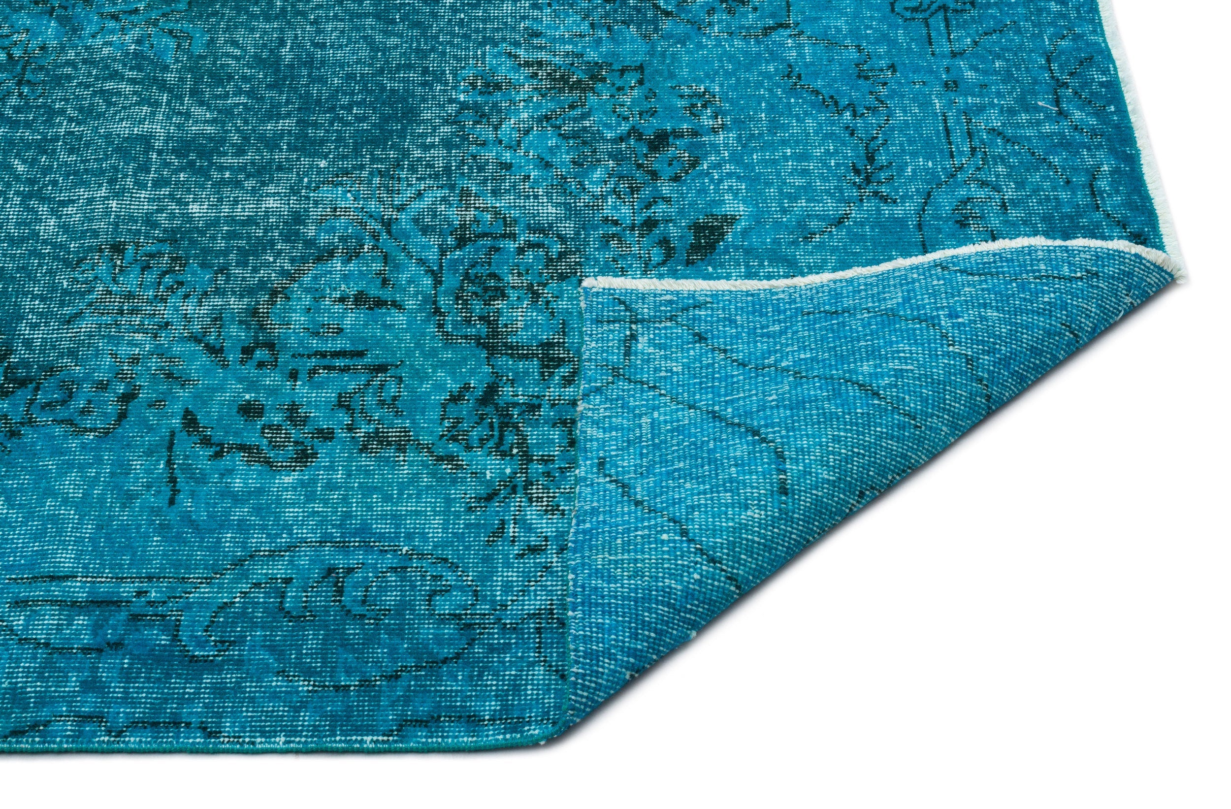 Atina Turquoise Vintage Wool Handmade Area Rug 6'0" x 9'5"