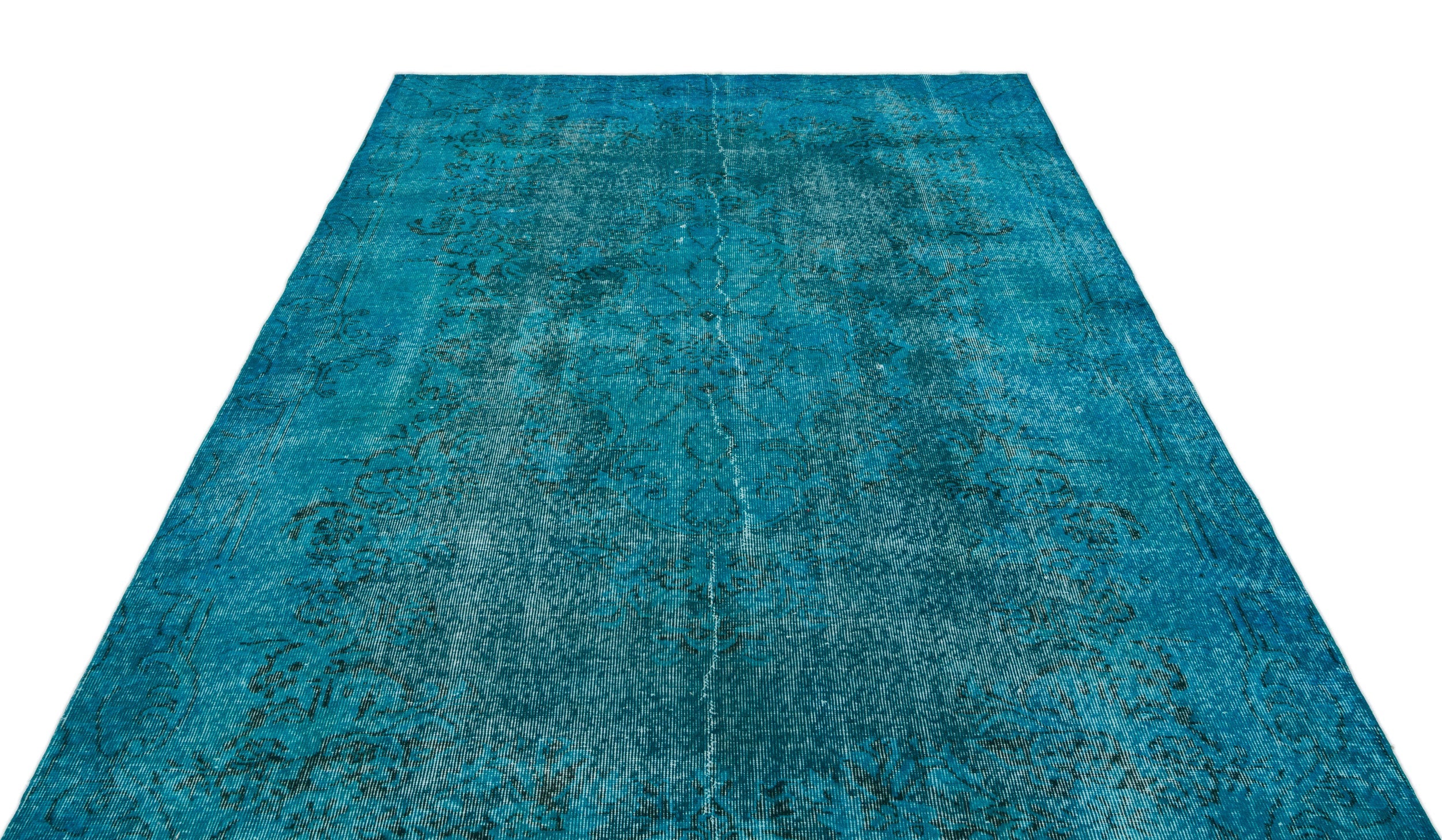 Atina Turquoise Vintage Wool Handmade Area Rug 6'0" x 9'5"