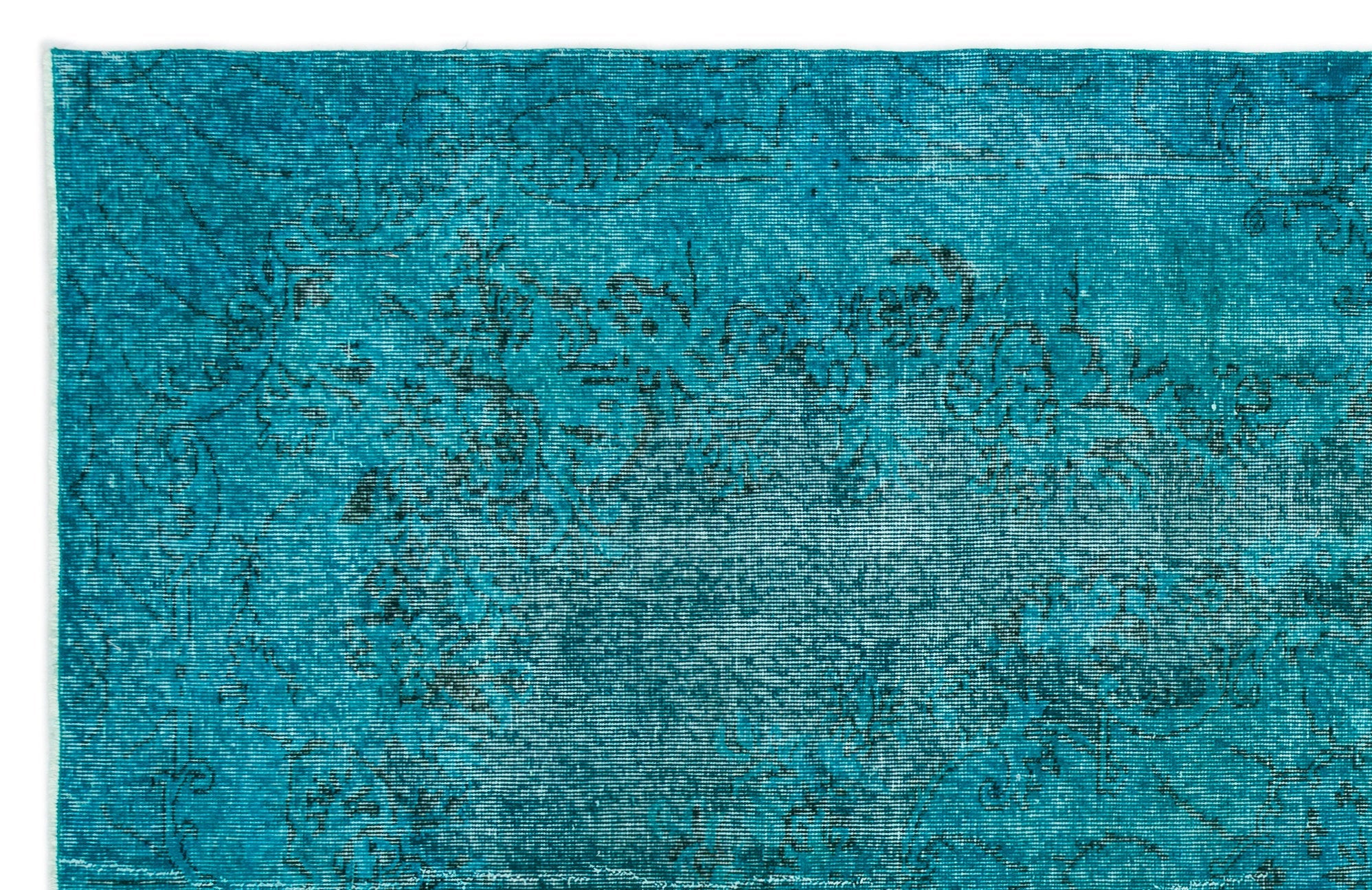 Atina Turquoise Vintage Wool Handmade Area Rug 6'0" x 9'5"