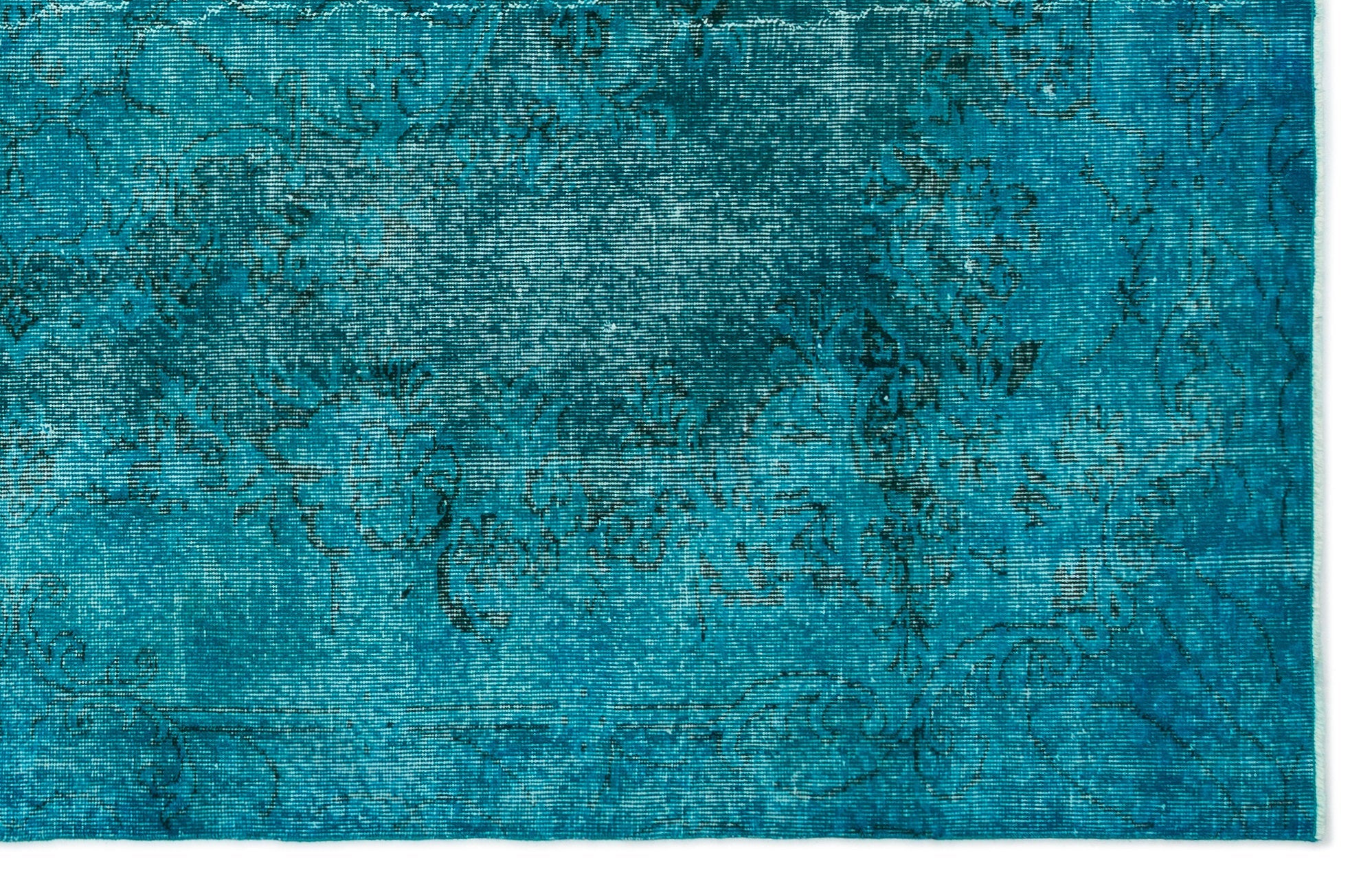 Atina Turquoise Vintage Wool Handmade Area Rug 6'0" x 9'5"