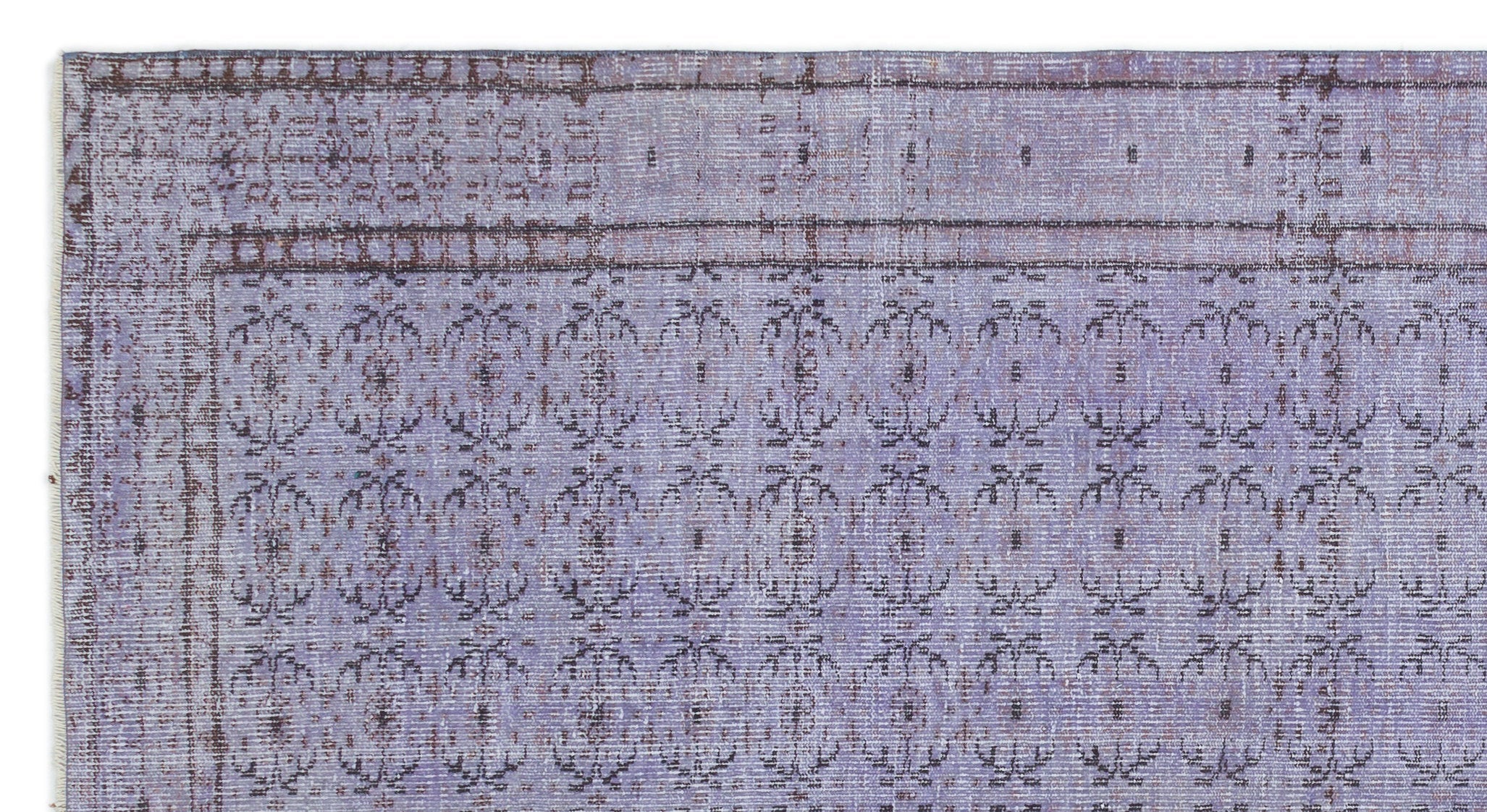 Atina Purple Vintage Wool Handmade Area Rug 5'8" x 9'7"