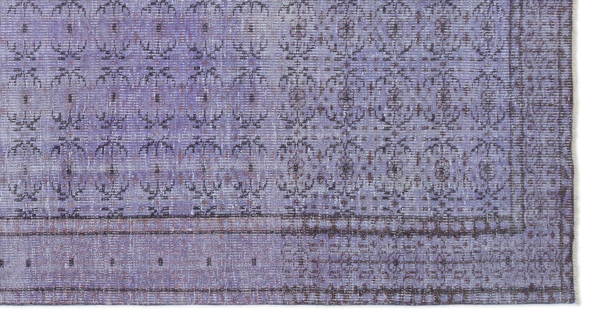Atina Purple Vintage Wool Handmade Area Rug 5'8" x 9'7"