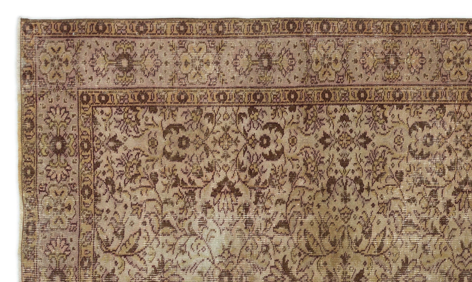 Atina Brown Vintage Wool Handmade Area Rug 4'5" x 10'0"