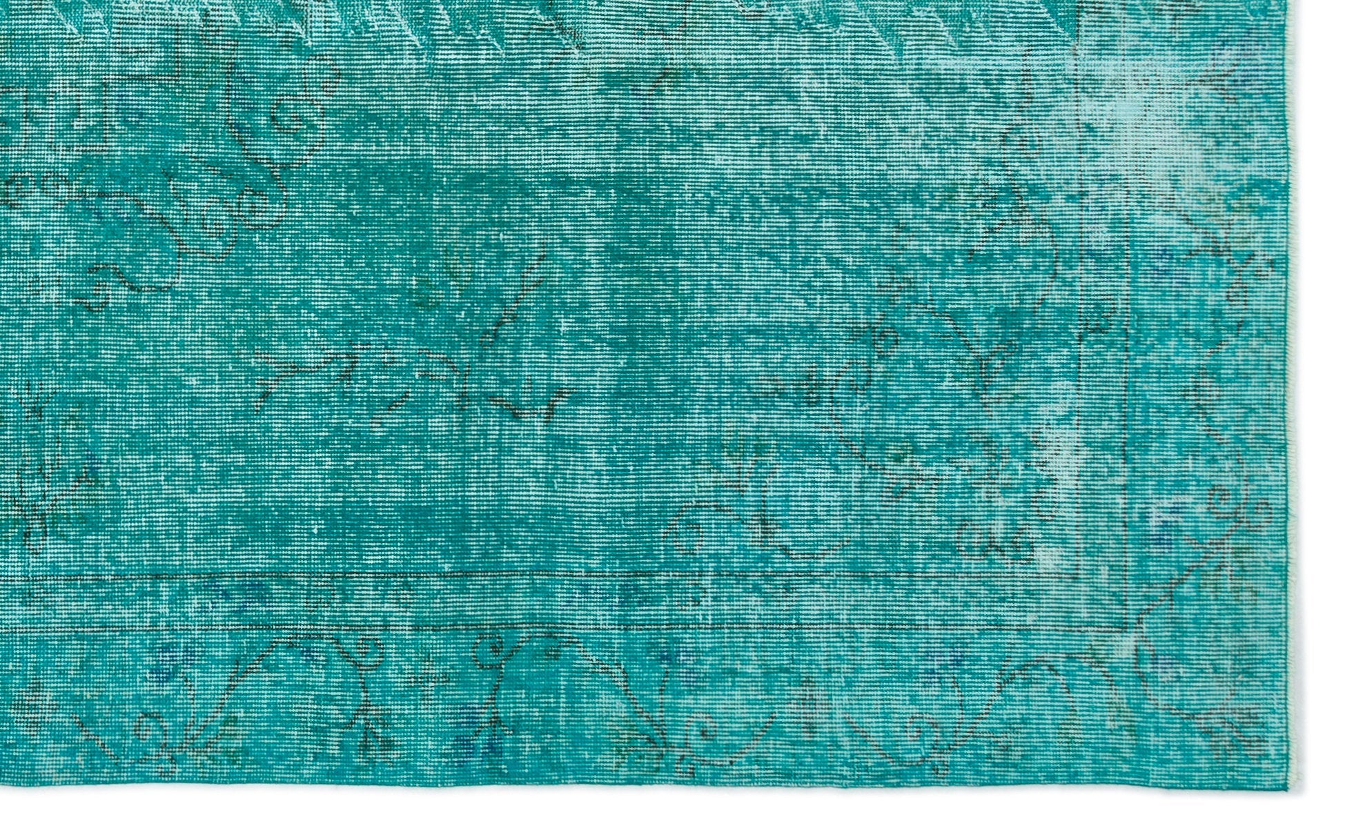 Atina Turquoise Vintage Wool Handmade Area Rug 5'9" x 9'1"