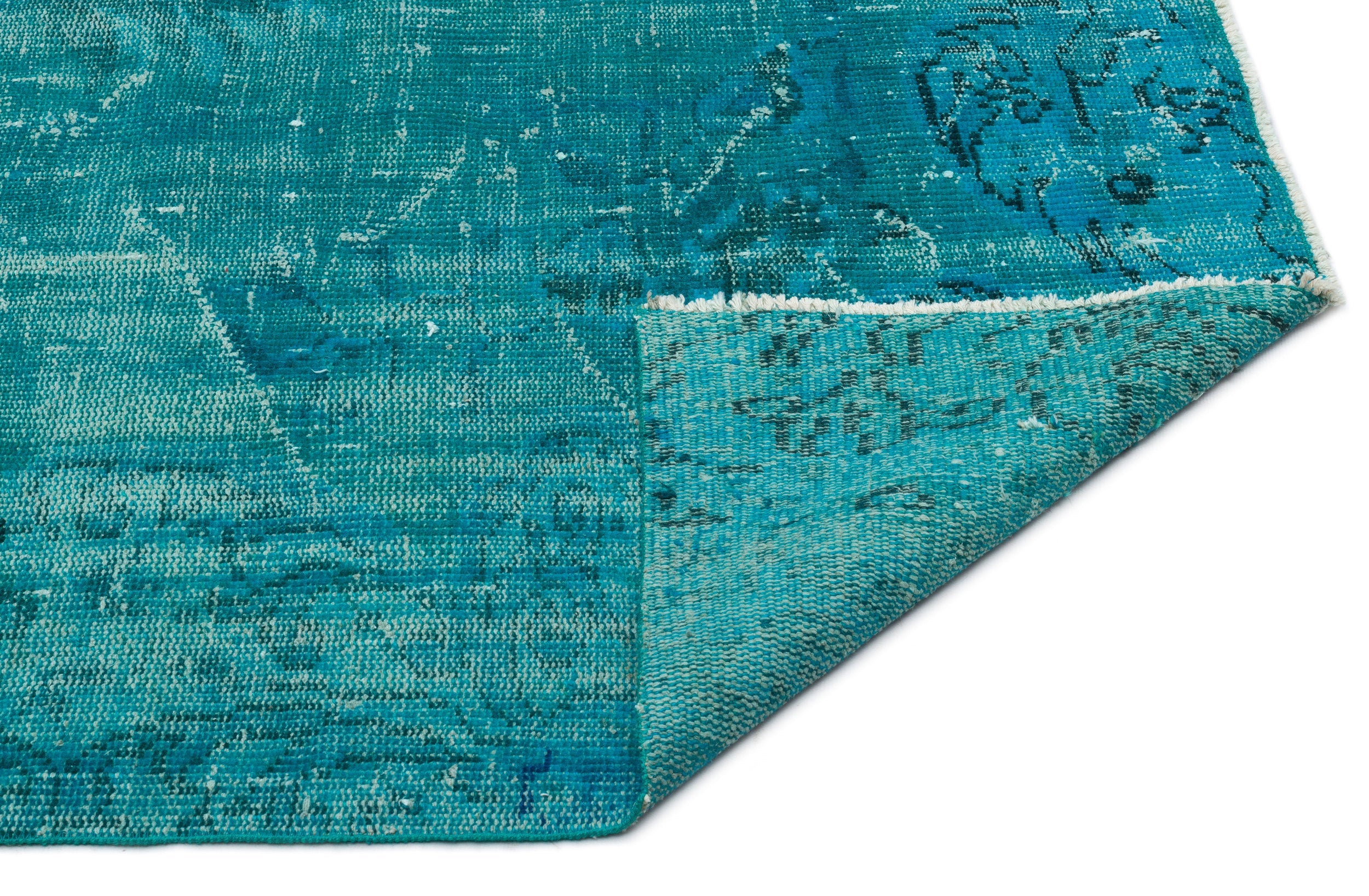 Atina Turquoise Vintage Wool Handmade Area Rug 5'9" x 8'9"