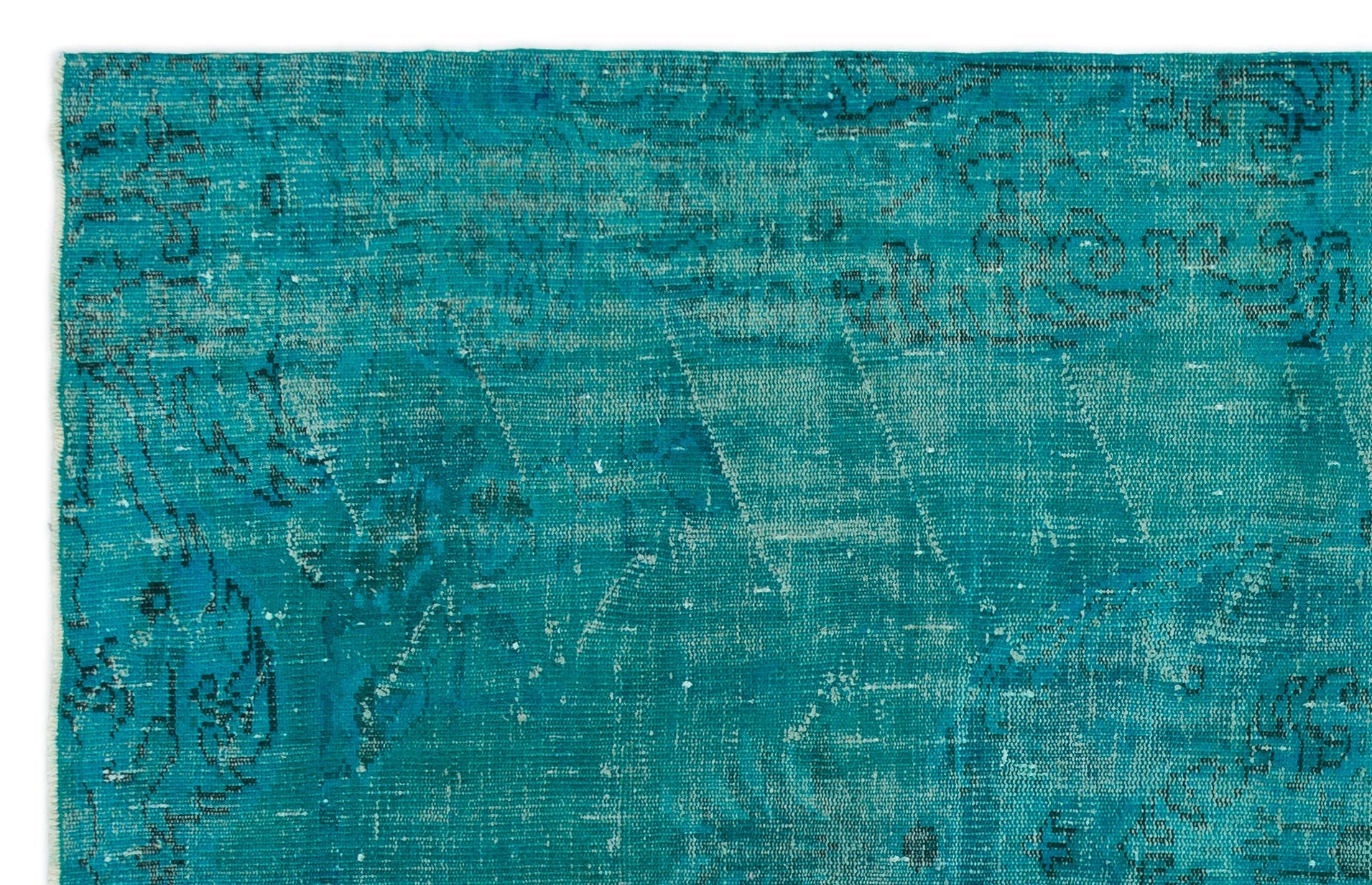 Atina Turquoise Vintage Wool Handmade Area Rug 5'9" x 8'9"