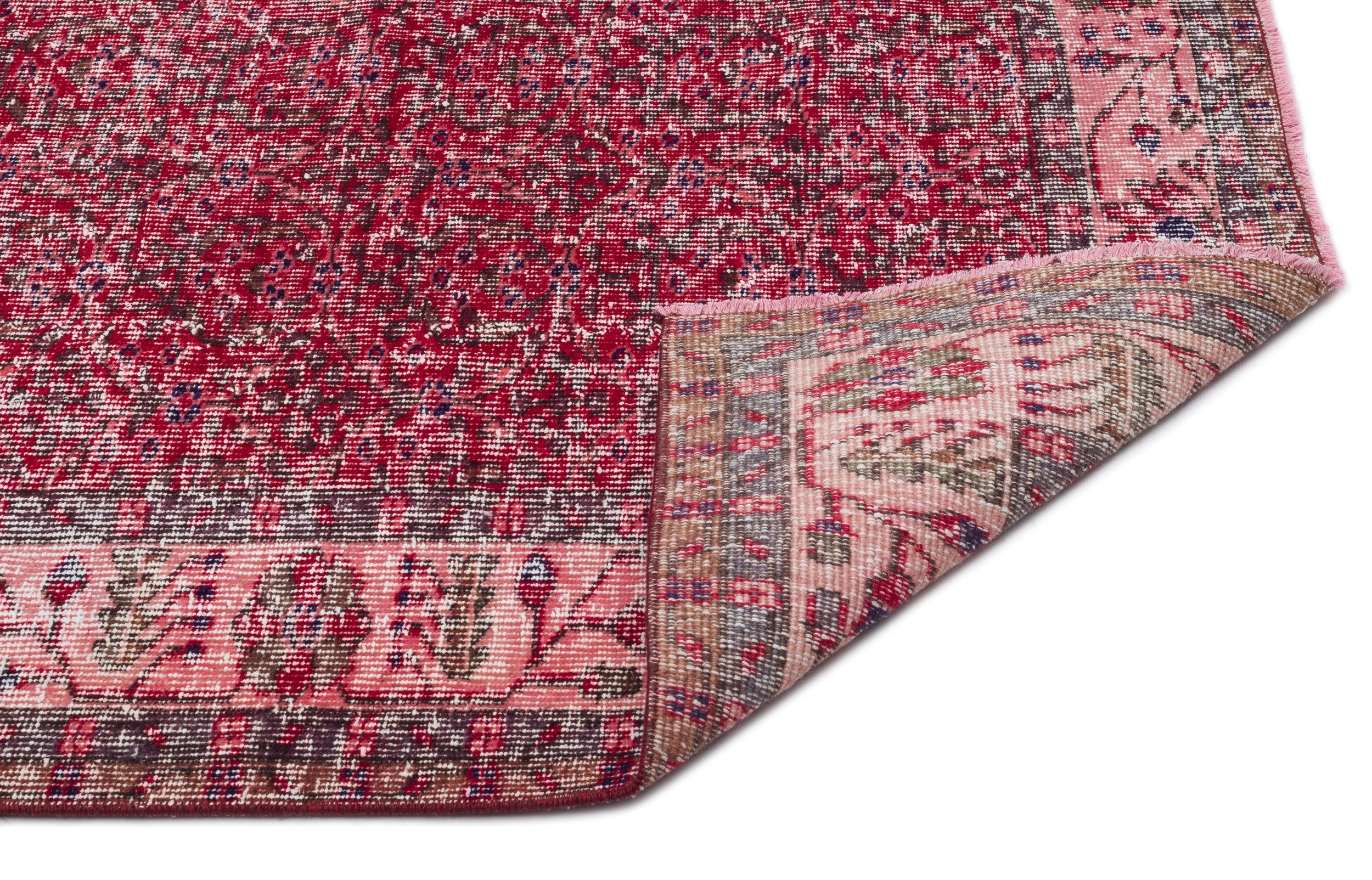 Atina Red Vintage Wool Handmade Area Rug 5'10" x 9'7"
