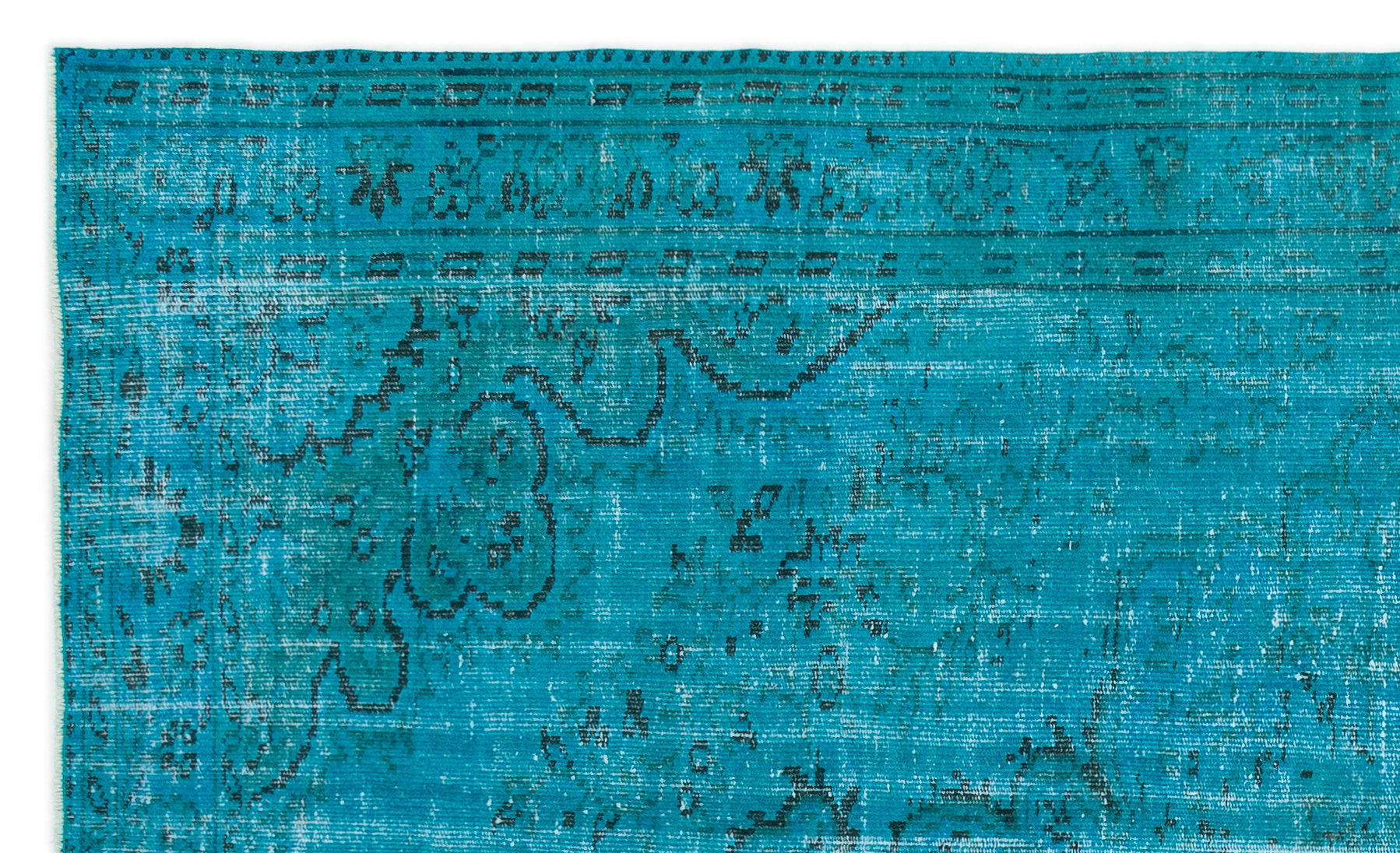 Atina Turquoise Vintage Wool Handmade Area Rug 5'0" x 8'6"