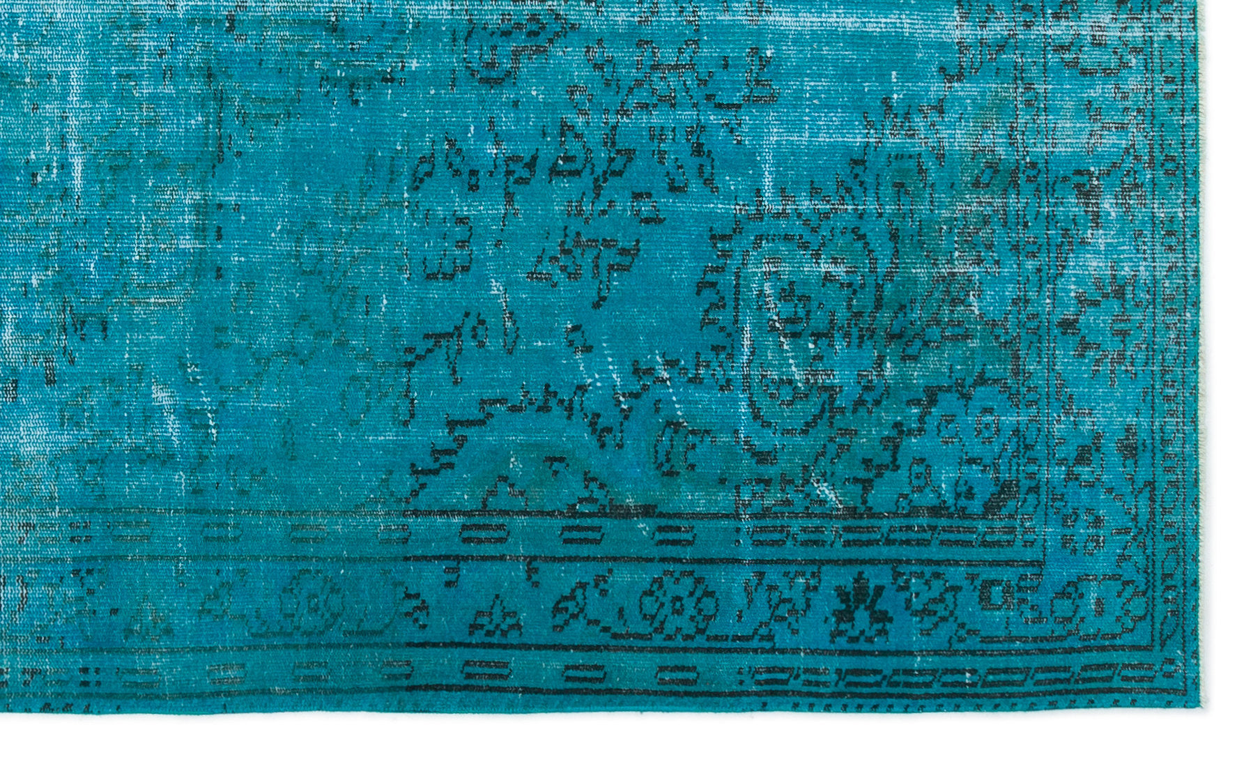 Atina Turquoise Vintage Wool Handmade Area Rug 5'0" x 8'6"