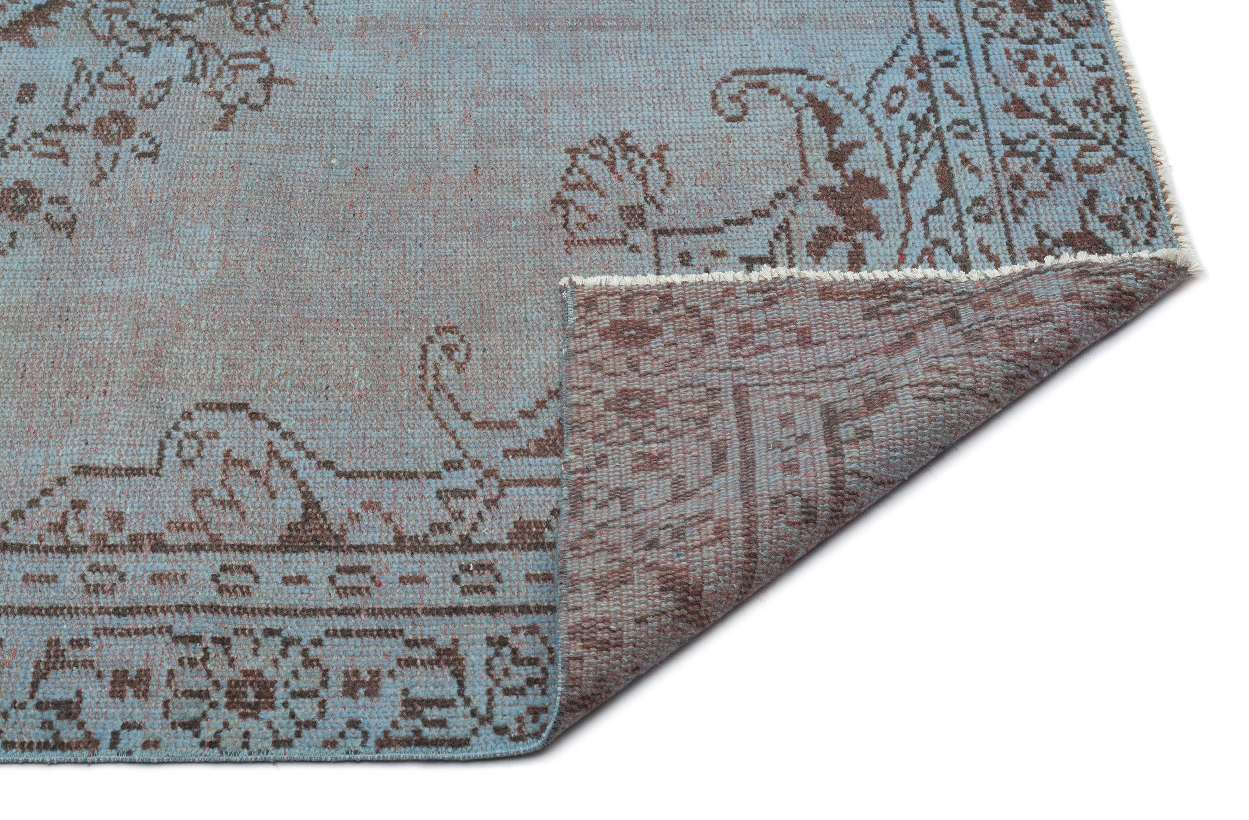 Atina Green Vintage Wool Handmade Area Rug 4'11" x 9'1"