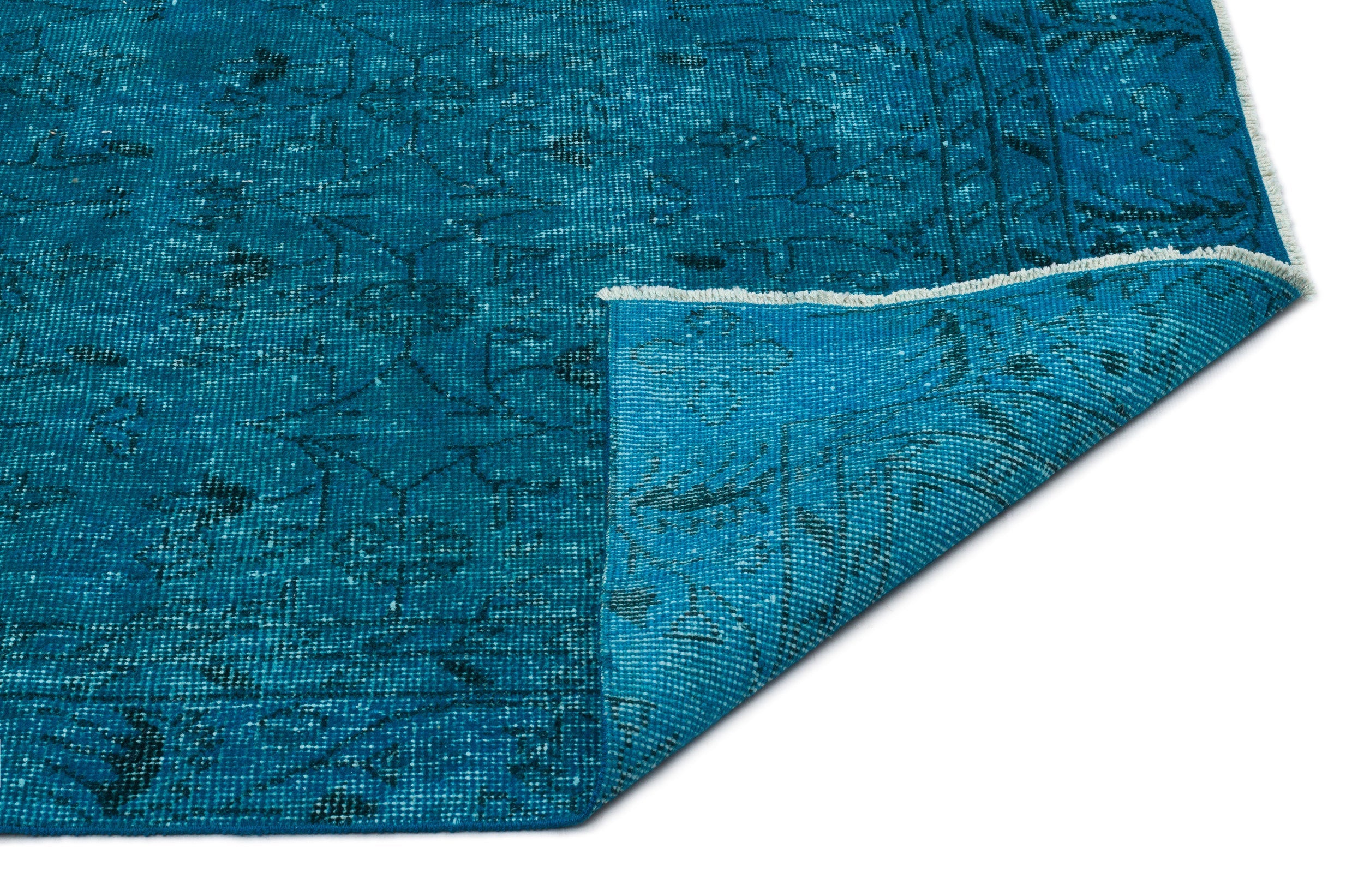 Atina Turquoise Vintage Wool Handmade Area Rug 6'3" x 9'9"