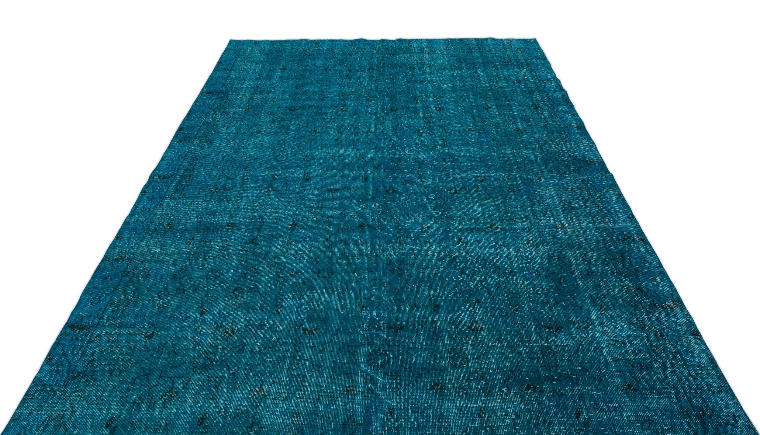 Atina Turquoise Vintage Wool Handmade Area Rug 6'3" x 9'9"