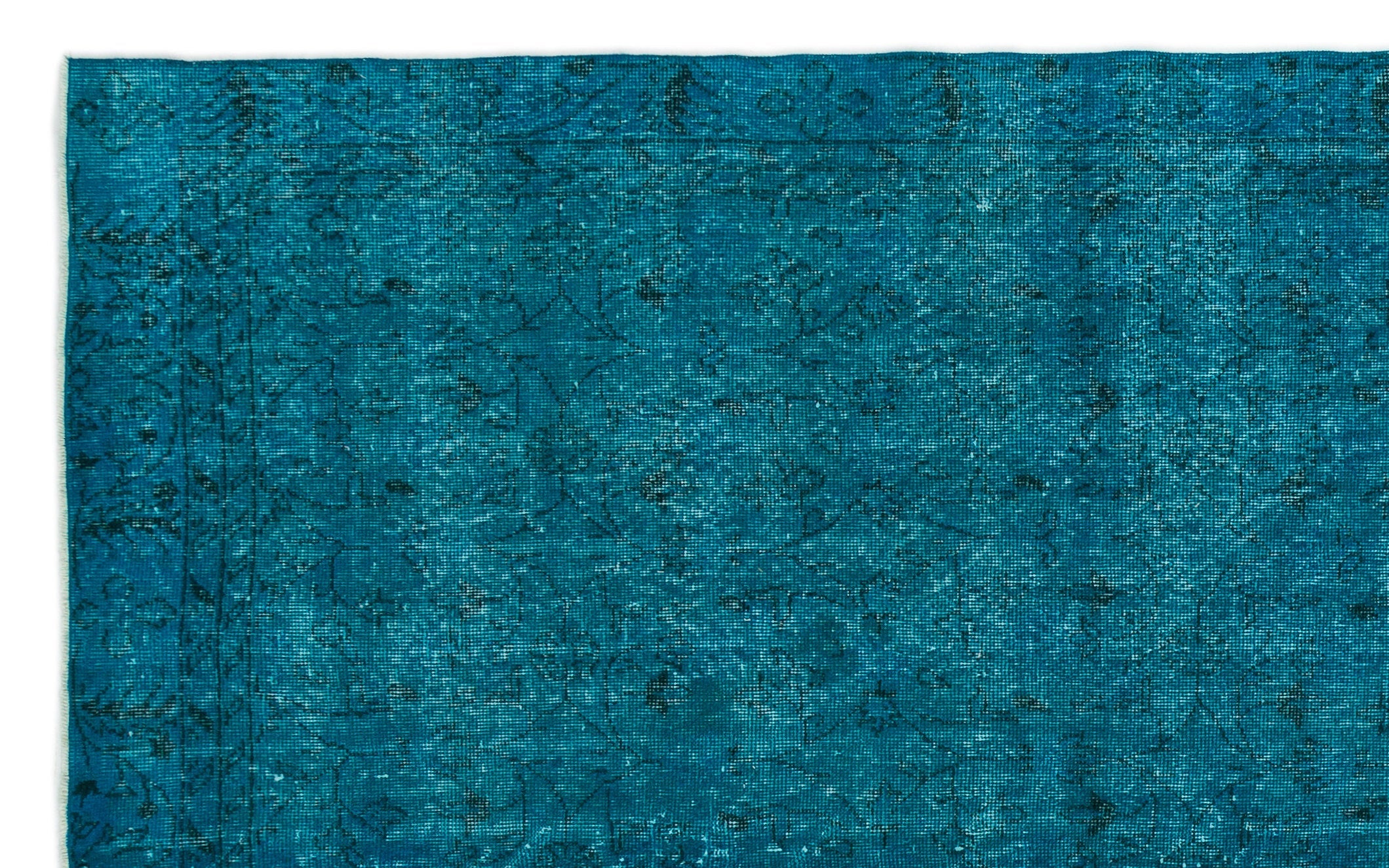 Atina Turquoise Vintage Wool Handmade Area Rug 6'3" x 9'9"