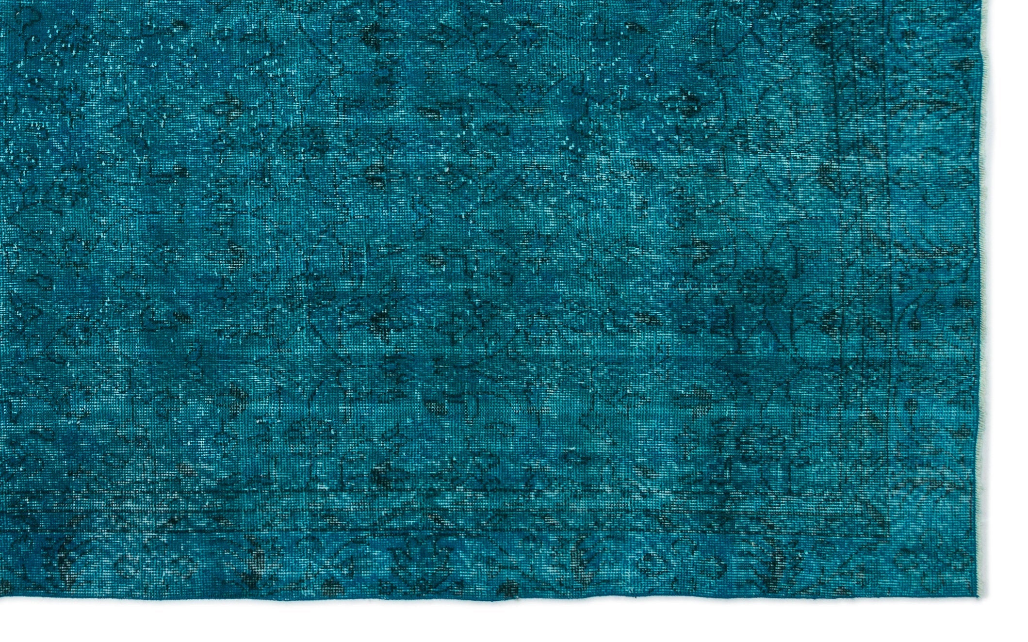 Atina Turquoise Vintage Wool Handmade Area Rug 6'3" x 9'9"