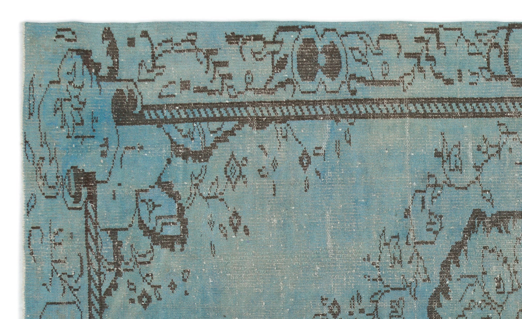 Atina Blue Vintage Wool Handmade Area Rug 5'9" x 9'3"