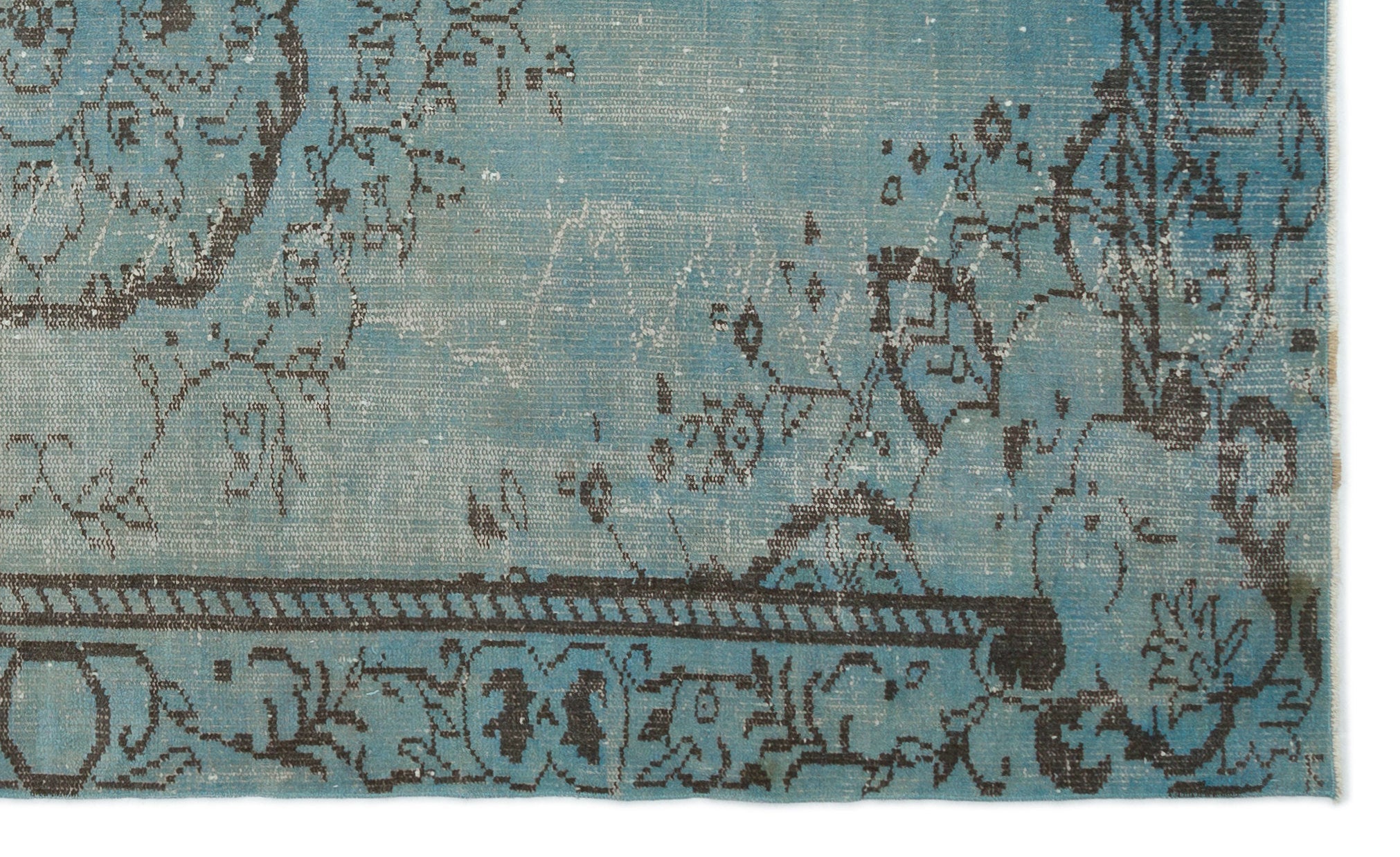 Atina Blue Vintage Wool Handmade Area Rug 5'9" x 9'3"